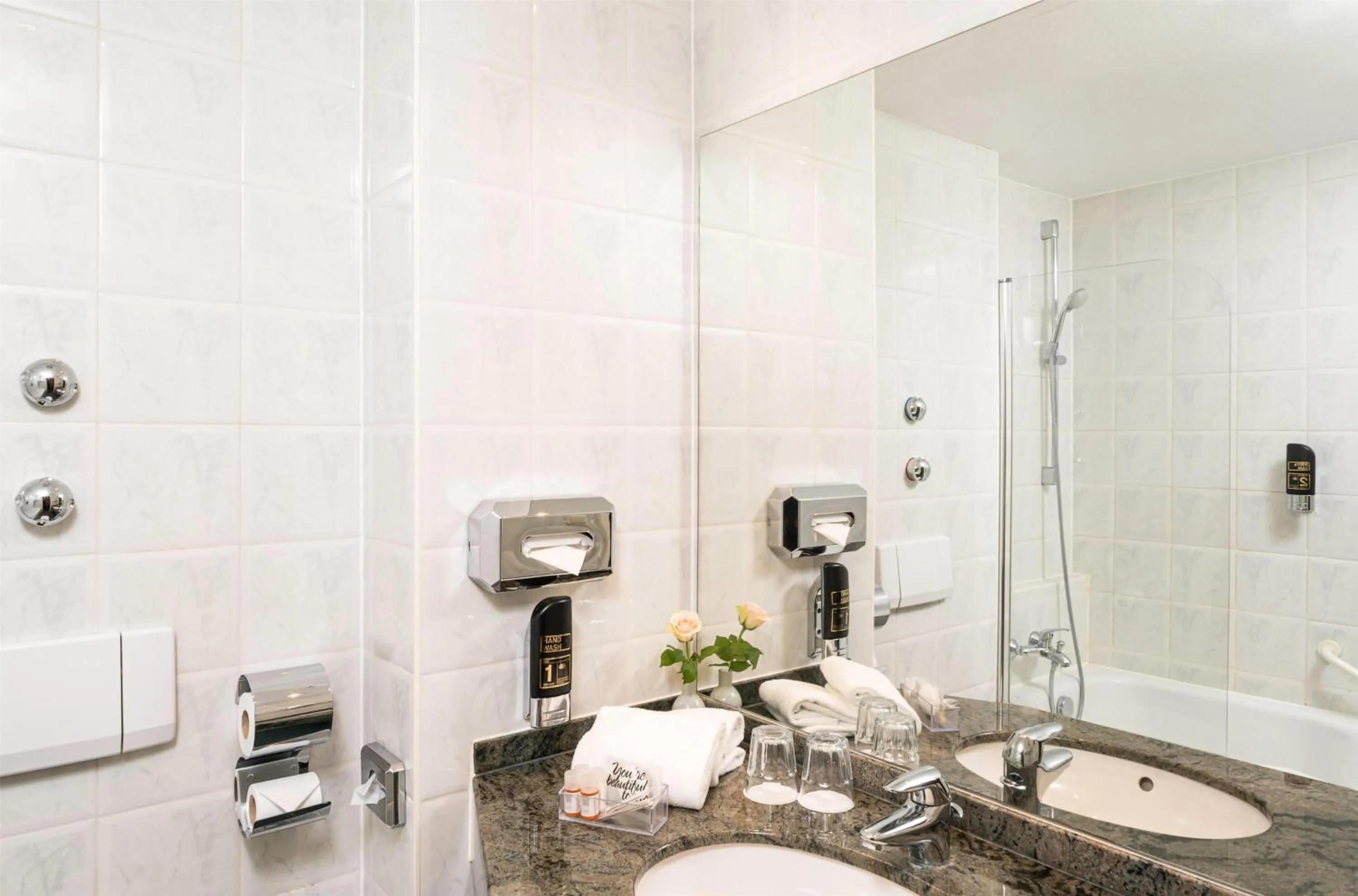 Bathroom in QU Hotel, Trademark Collection by Wyndham