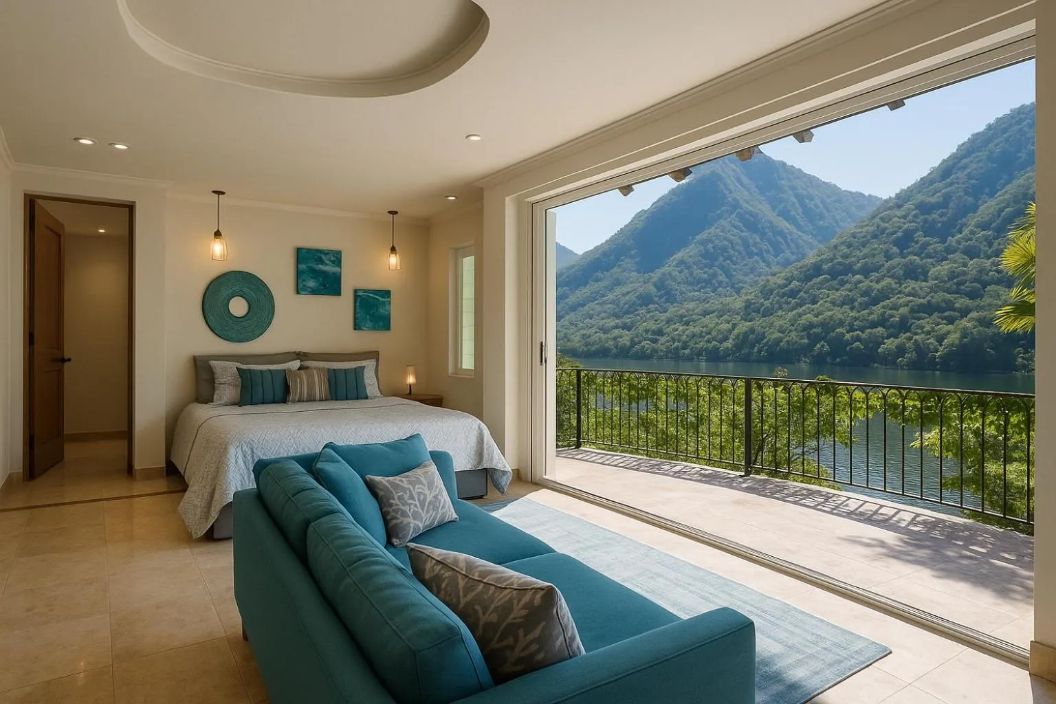 Bed in South Shore Villa Armonia Luxury Boutique