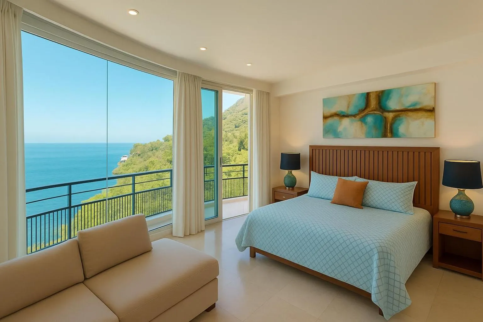 Bed in South Shore Villa Armonia Luxury Boutique