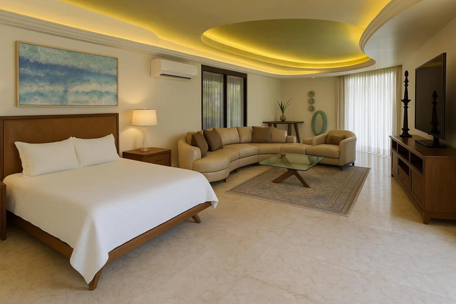 Bed in South Shore Villa Armonia Luxury Boutique