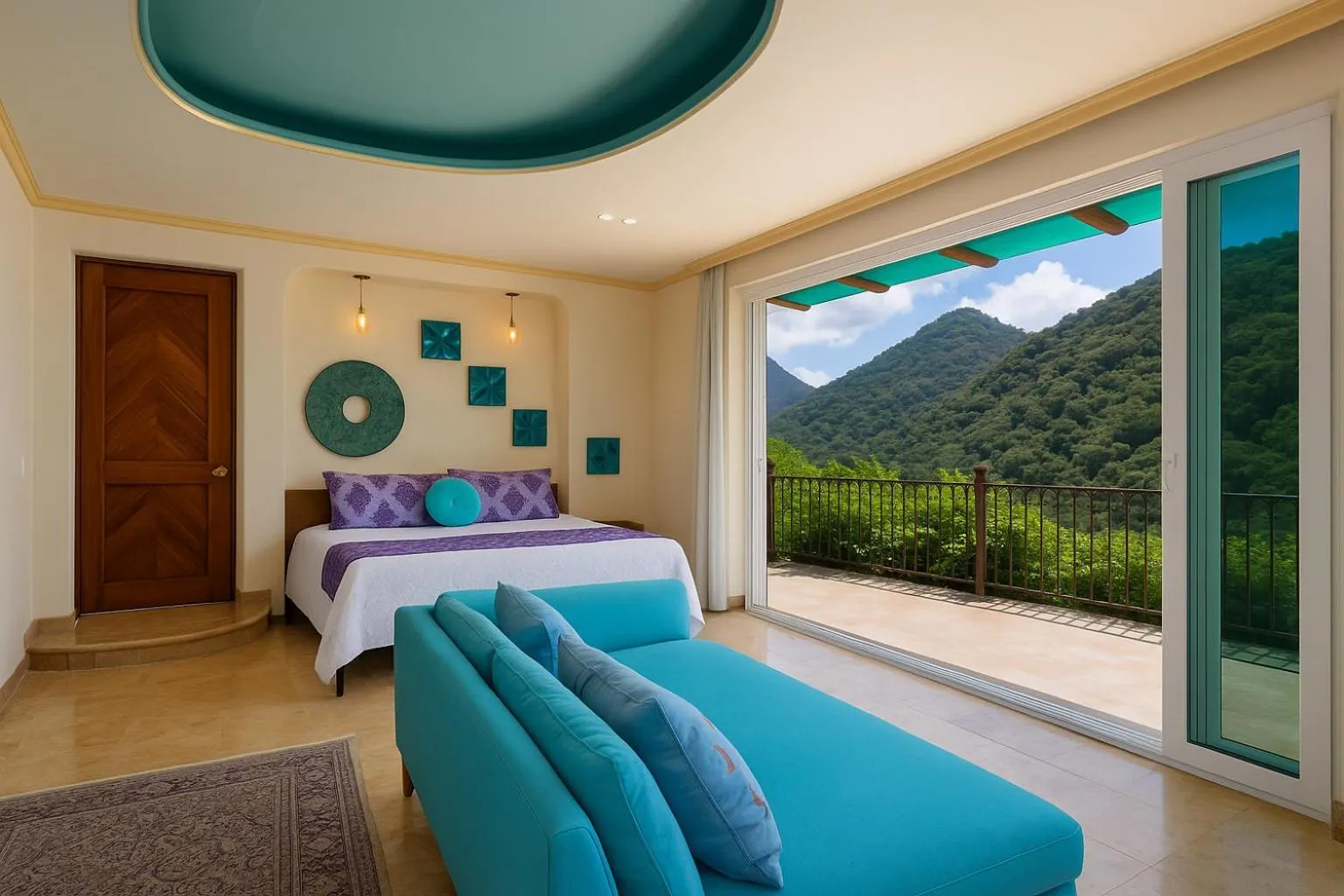 Bed in South Shore Villa Armonia Luxury Boutique