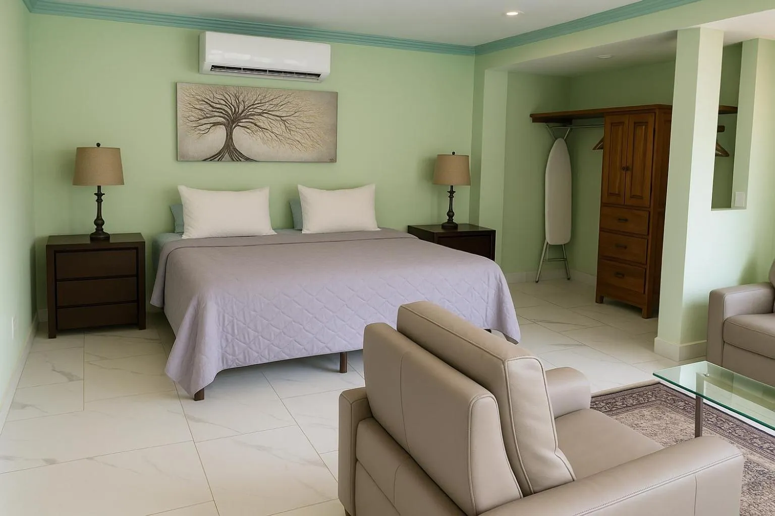 Bed in South Shore Villa Armonia Luxury Boutique