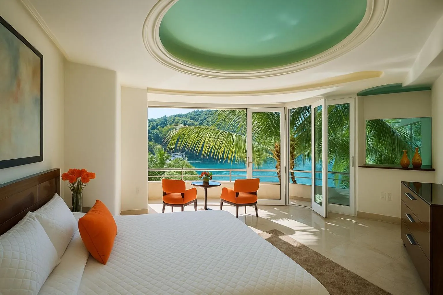 Bed in South Shore Villa Armonia Luxury Boutique