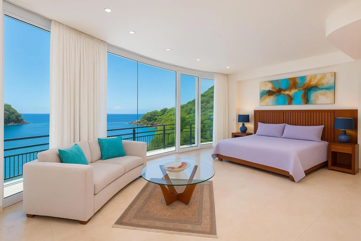 Bed in South Shore Villa Armonia Luxury Boutique