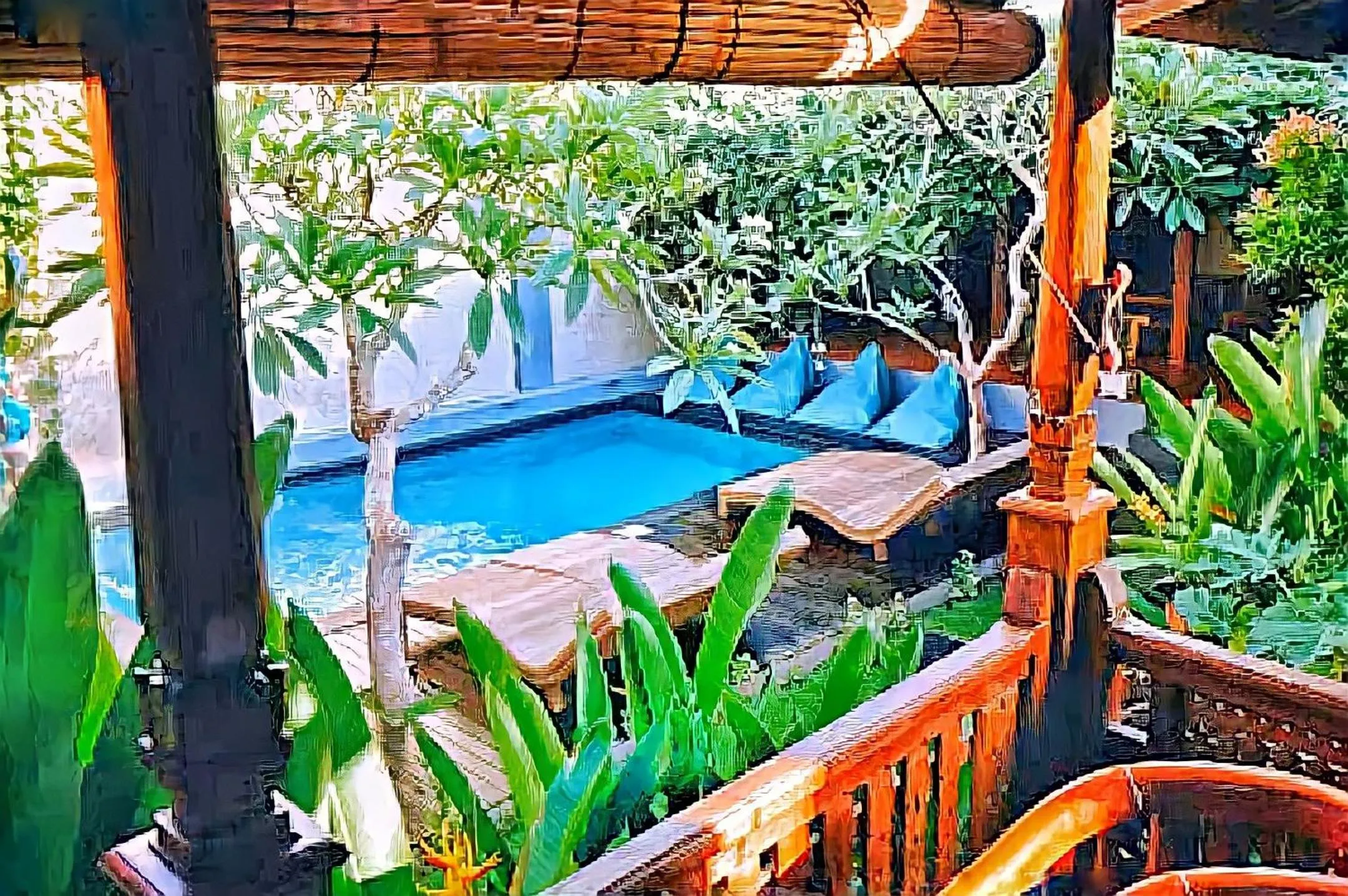 Balcony/Terrace in Hotel and Villa B52 Gili Air