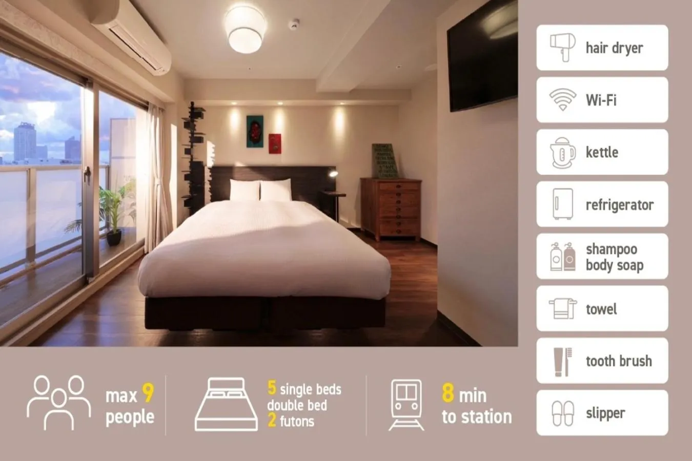 Bed in Doutonbori Crystal Exe