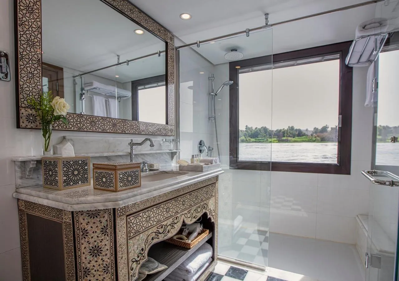 Bathroom in Dahabeya Yakouta Nile Cruise-Every Monday from Luxor- Aswan for 05 nights