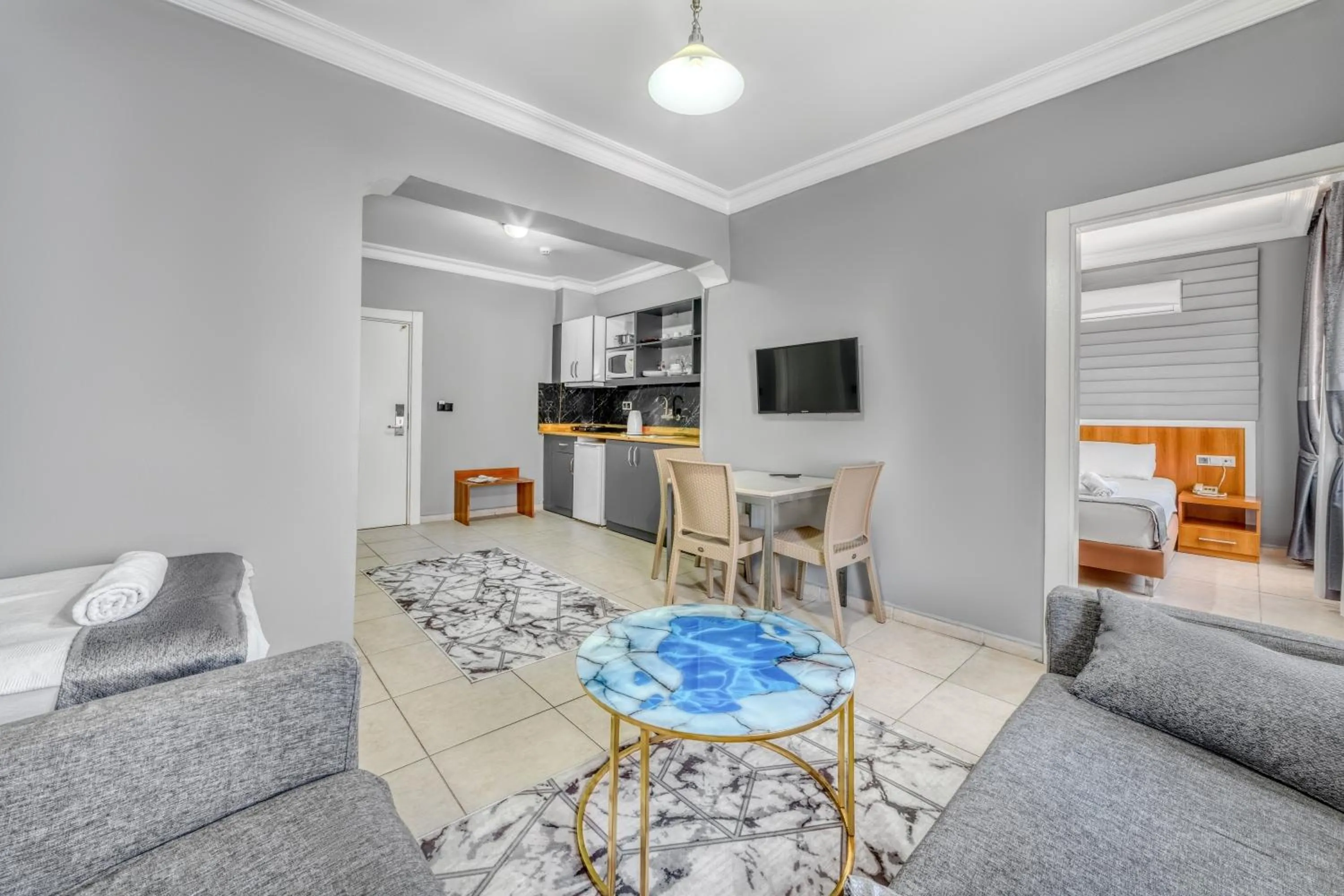 Living room in Kleopatra ICARIA Apart Hotel