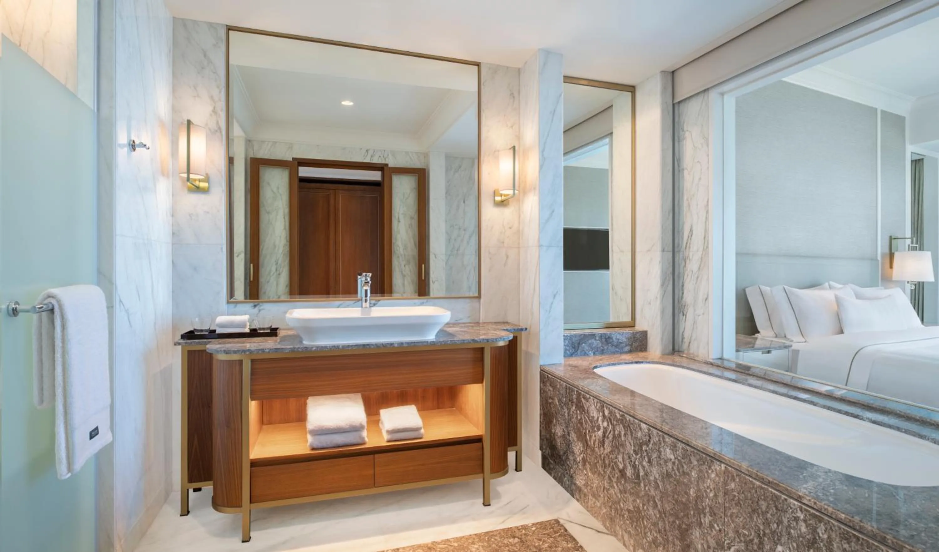 Bathroom, Bed in The Westin Surabaya