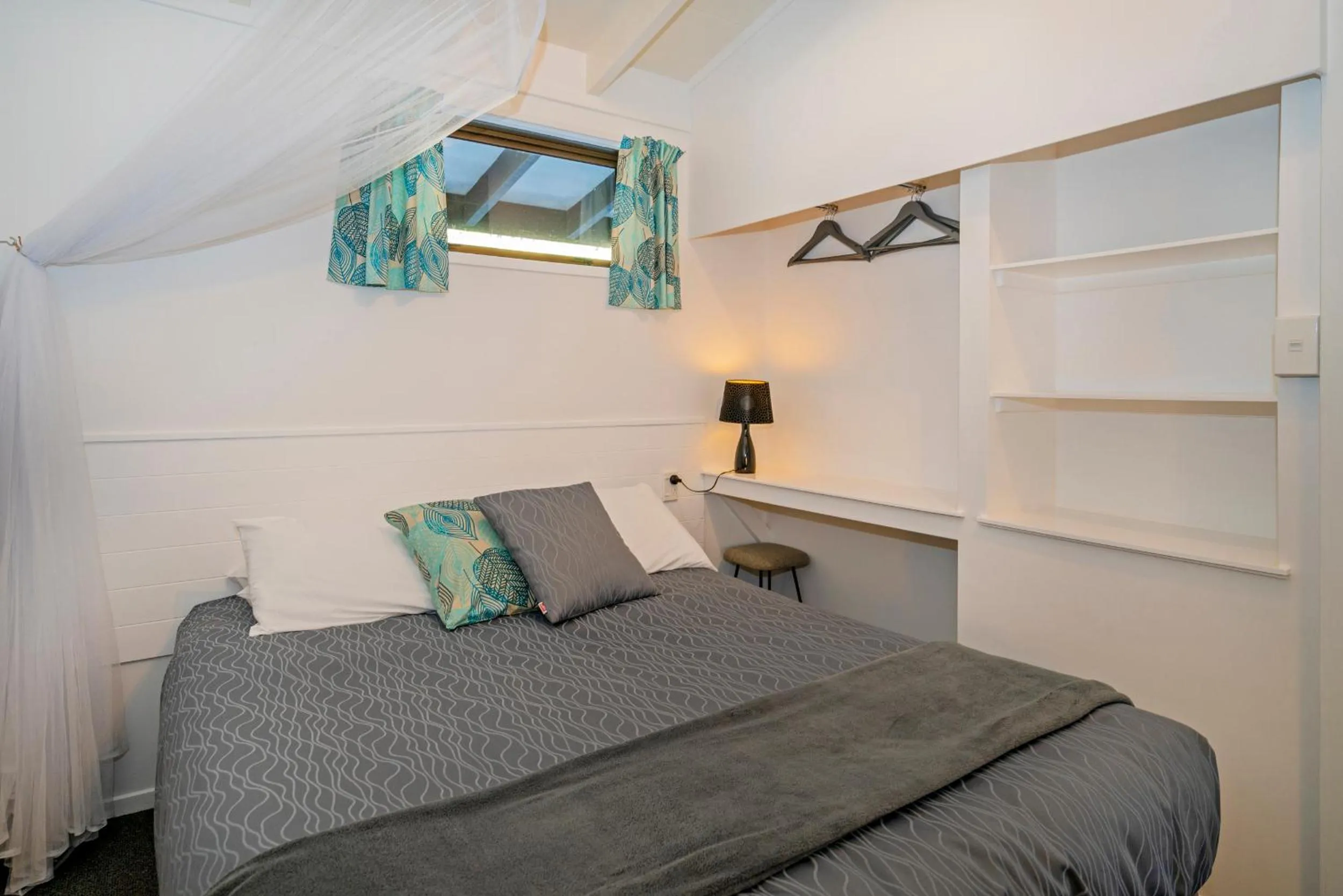 Bed in Anglers Lodge