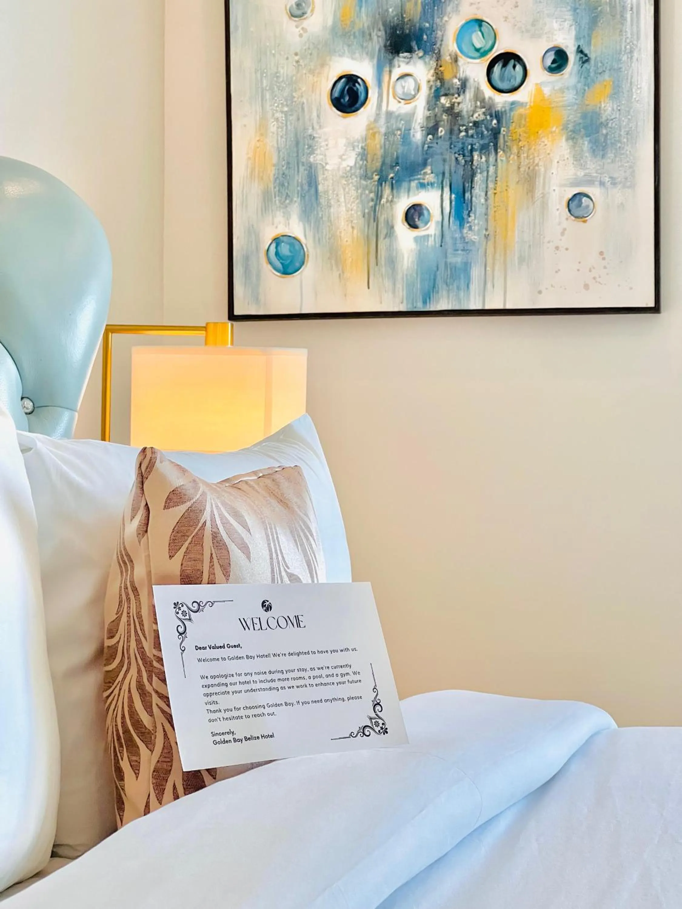 Bed in Golden Bay Belize Hotel