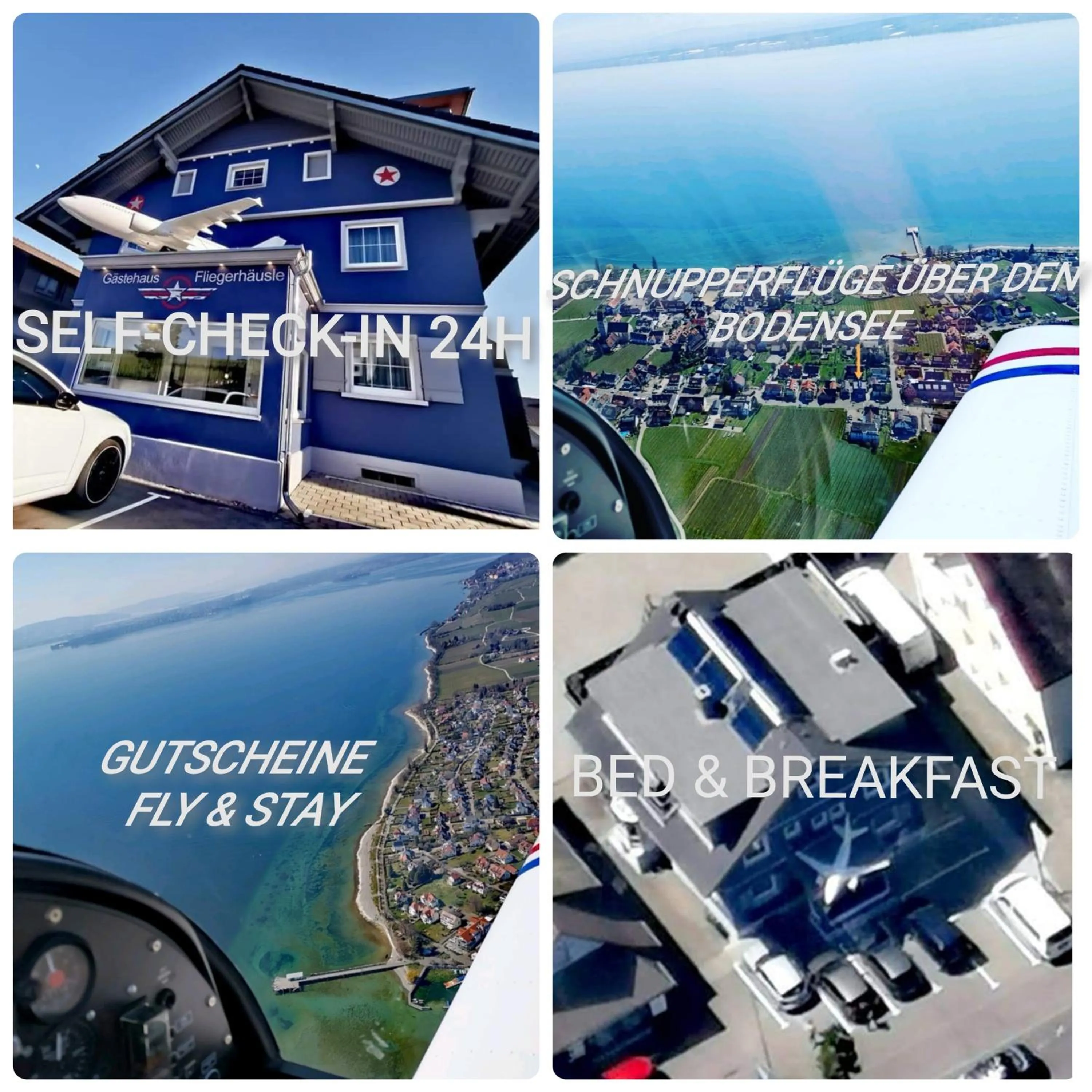 Property building in BnB Fliegerhaeusle Hagnau 24h Self Check In