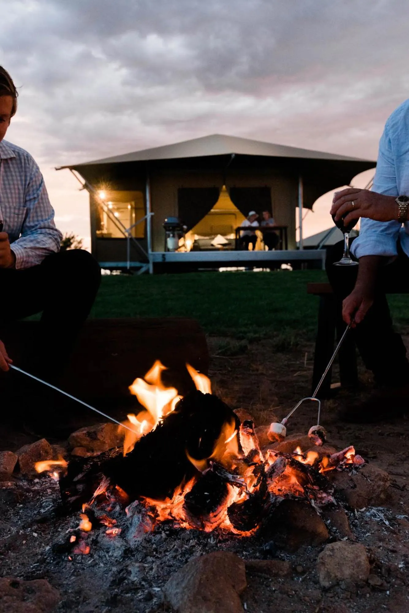 People in Mitchell Grass Retreat