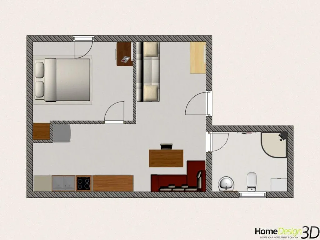 Floor Plan in House with big walled oliva garden