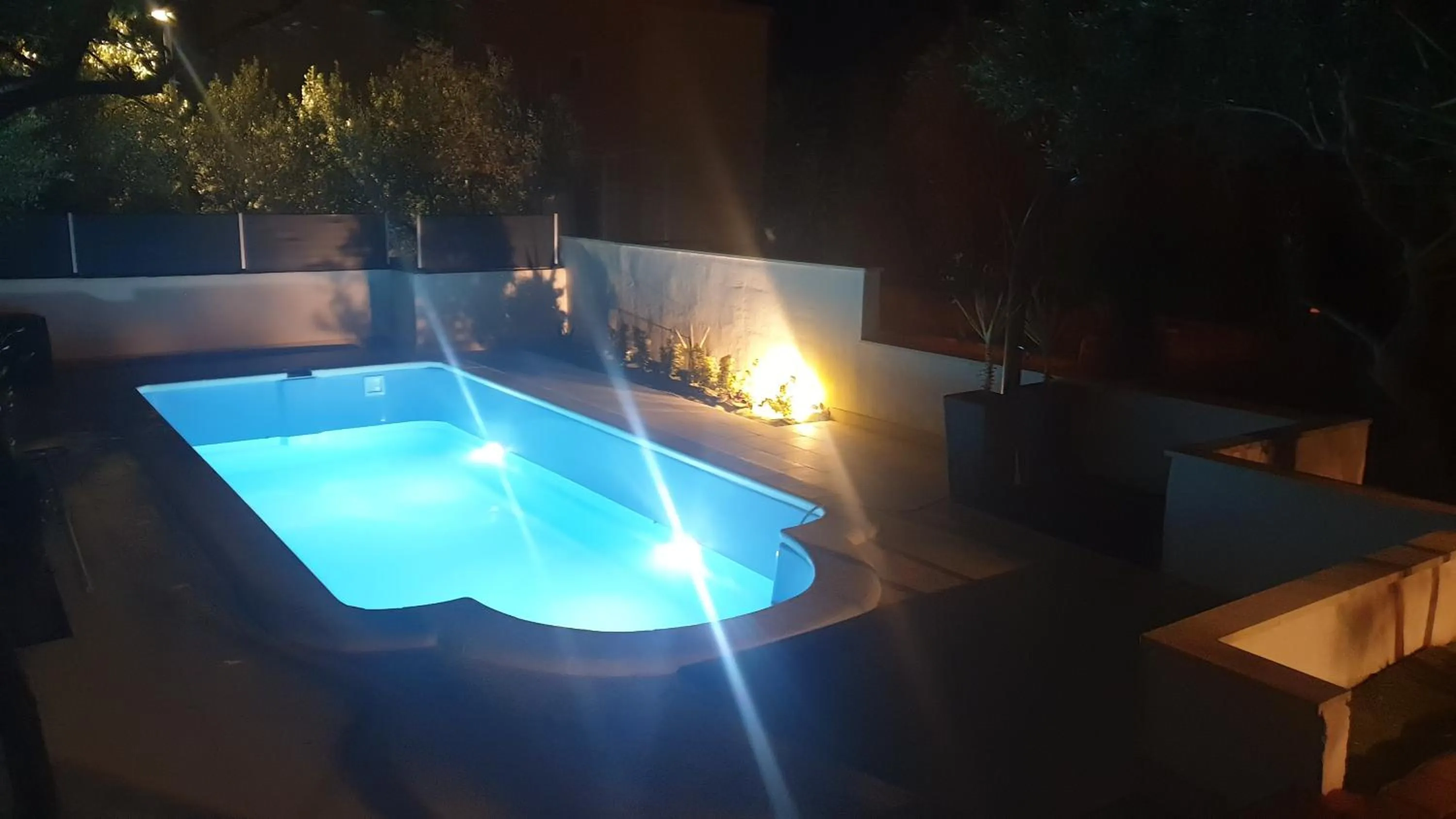 Swimming pool, Pool View in House with big walled oliva garden