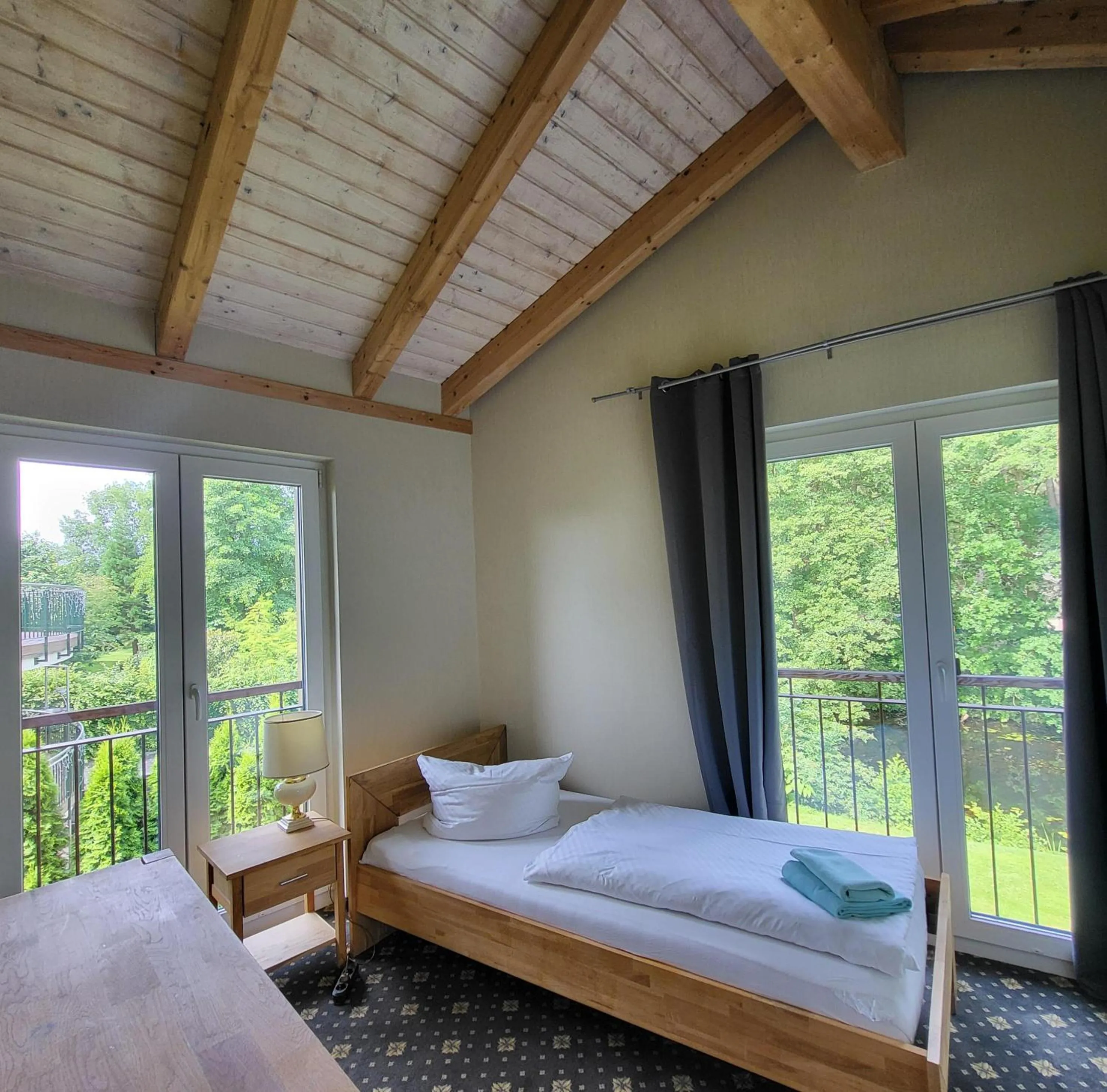 Bedroom, Bed in Fischhaus Wendisch Rietz