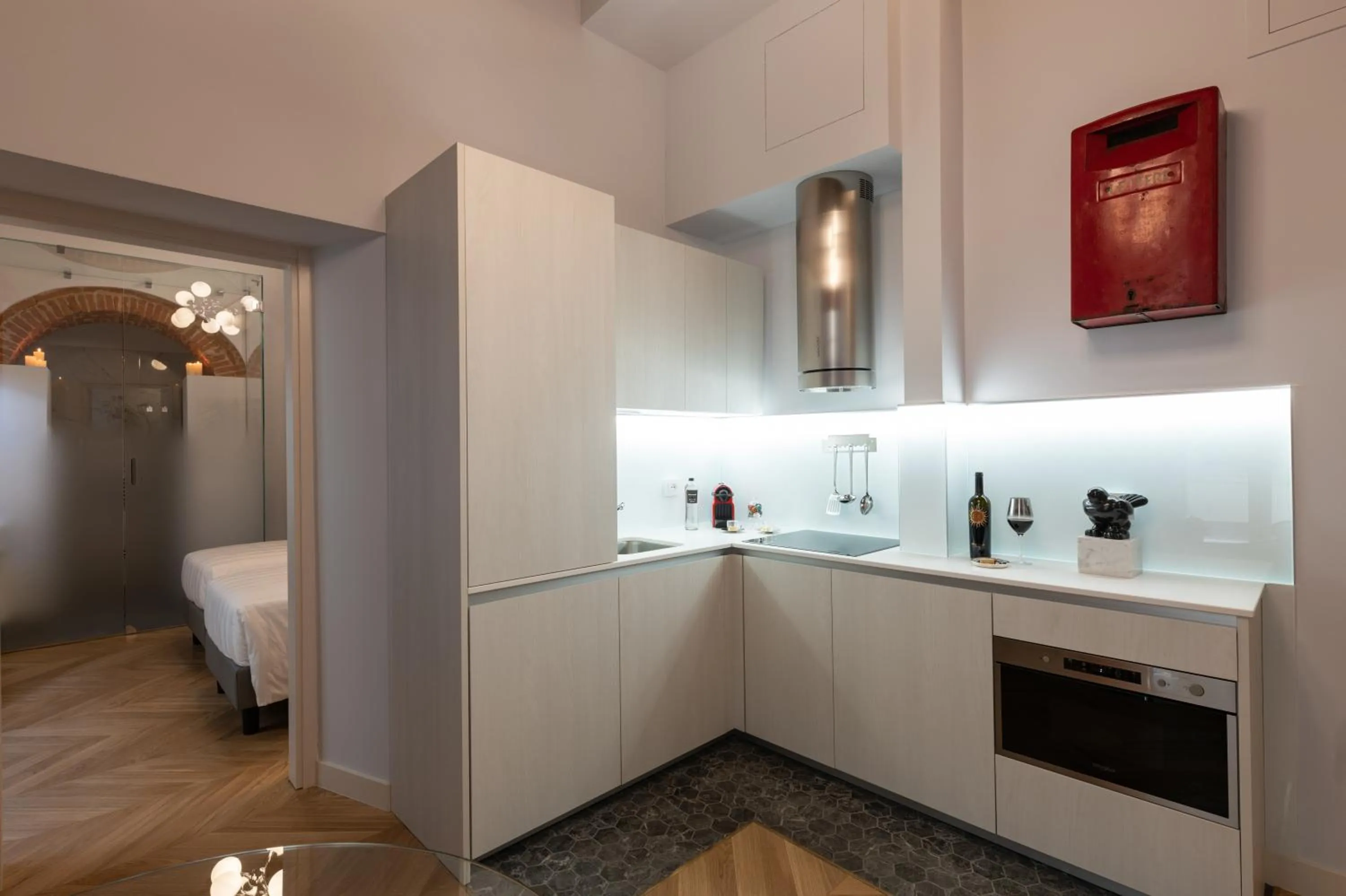 Kitchen or kitchenette, Bed in Kairos by Florence Art Apartments