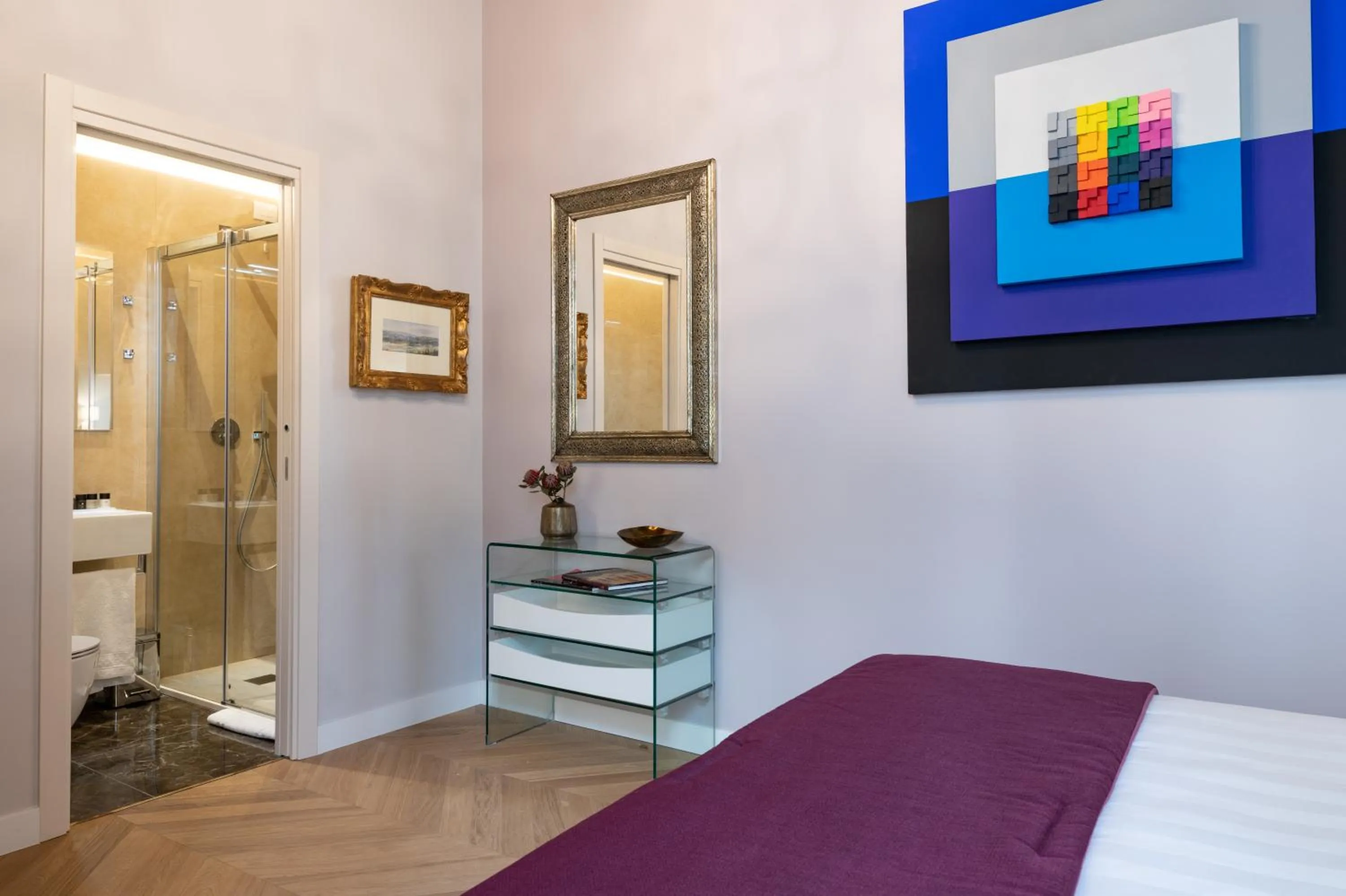 Bathroom, Bed in Kairos by Florence Art Apartments