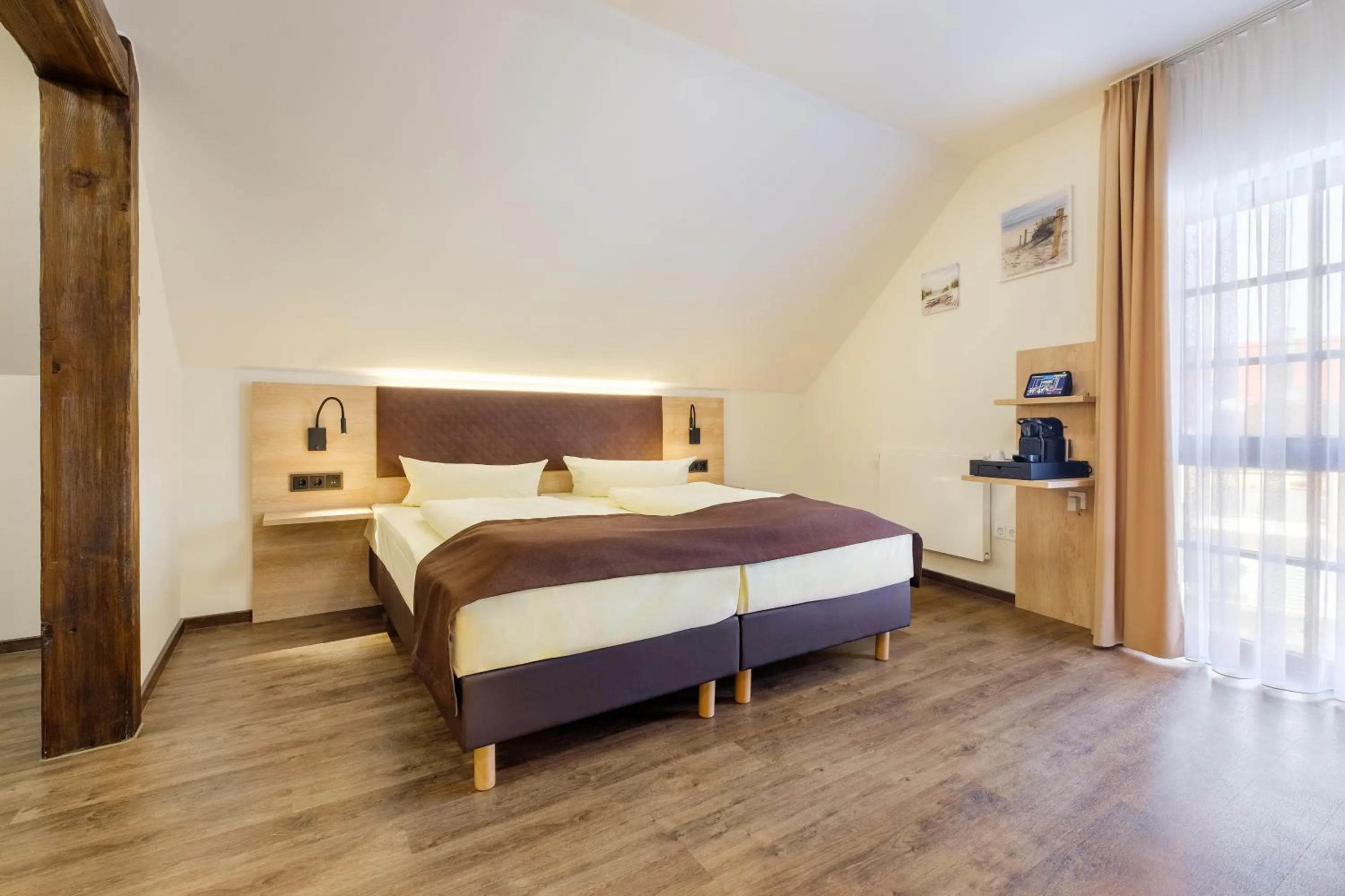 Coffee/tea facilities, Bed in Landhaus Alte Scheune