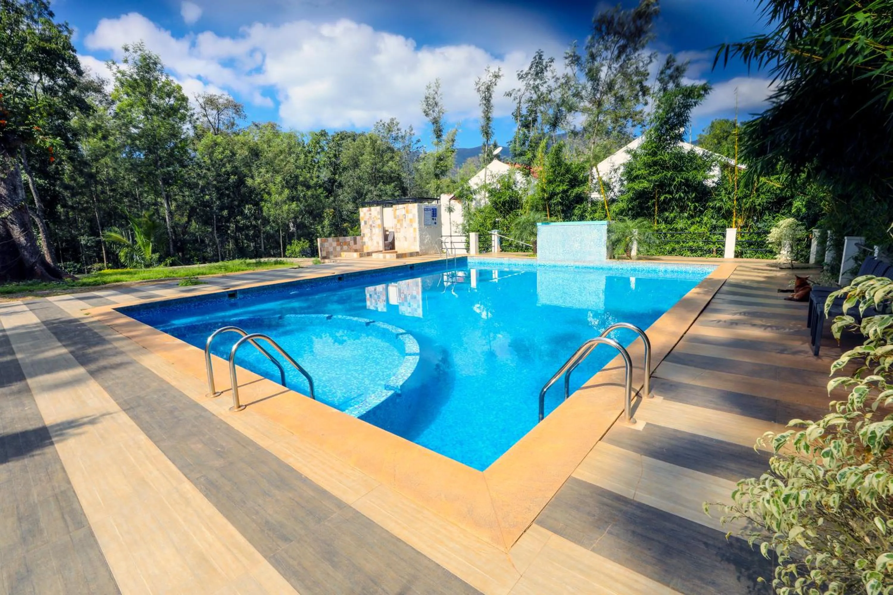 Swimming pool in The Blossom Resort - Chikmagalur