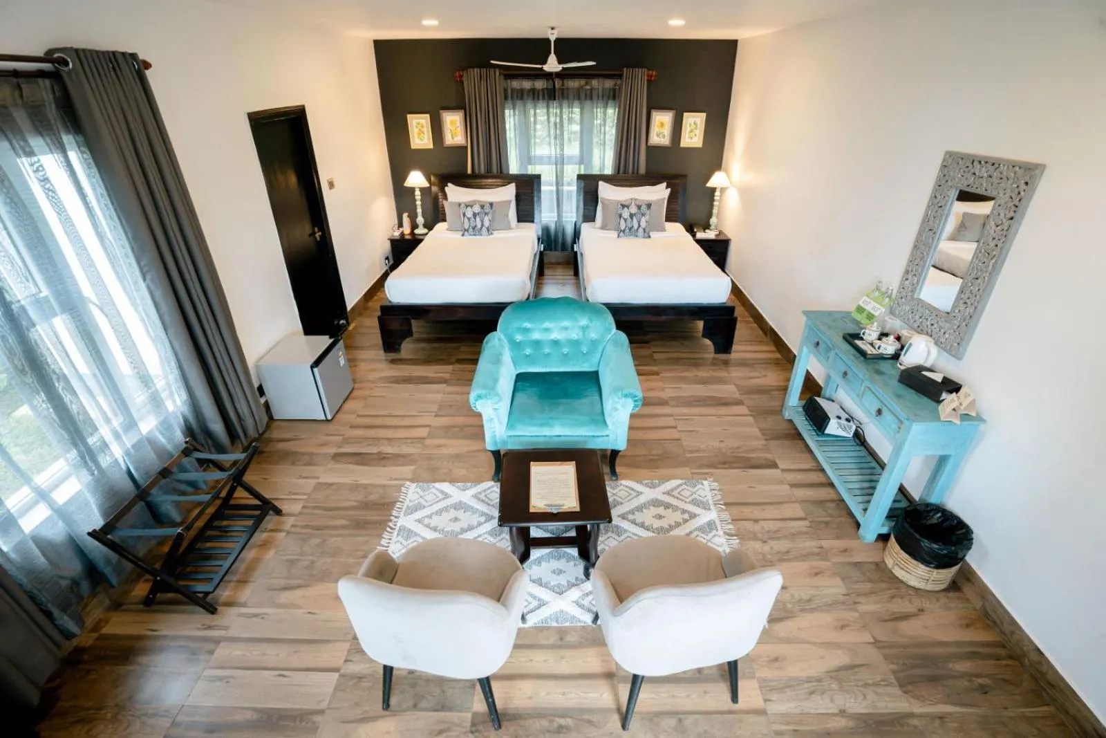 Bed in The Temi Bungalow South Sikkim