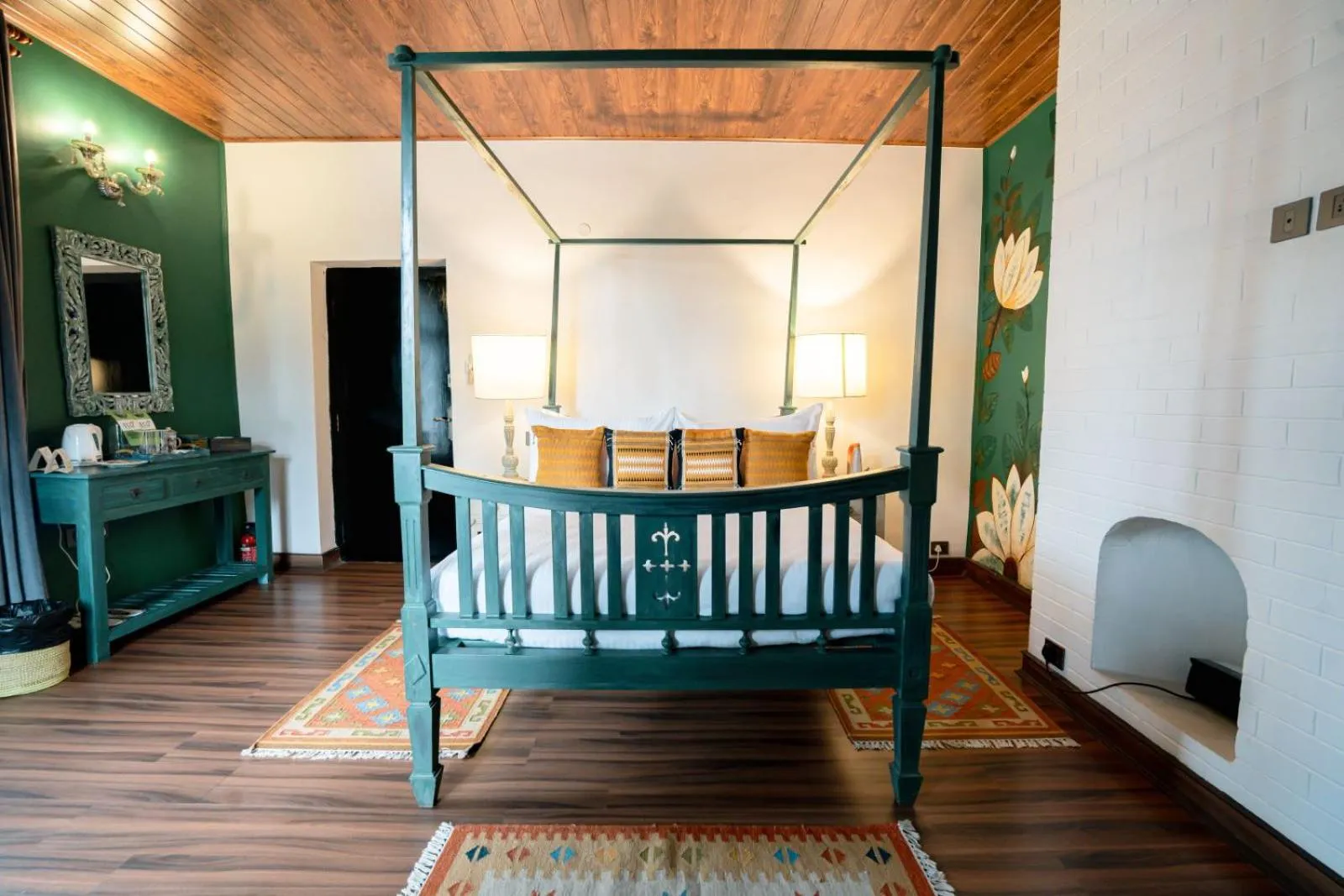 Bed in The Temi Bungalow South Sikkim