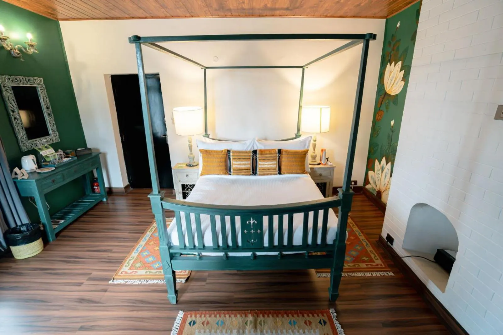 Bed in The Temi Bungalow South Sikkim