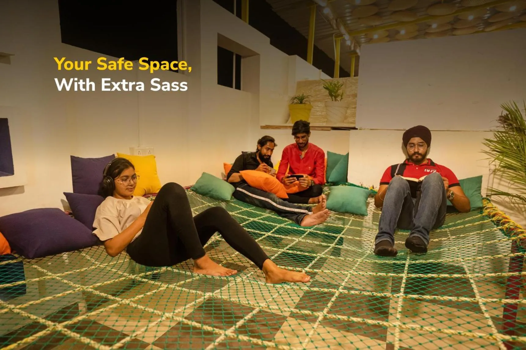 Seating area in goSTOPS Amritsar, Chatiwind Gate