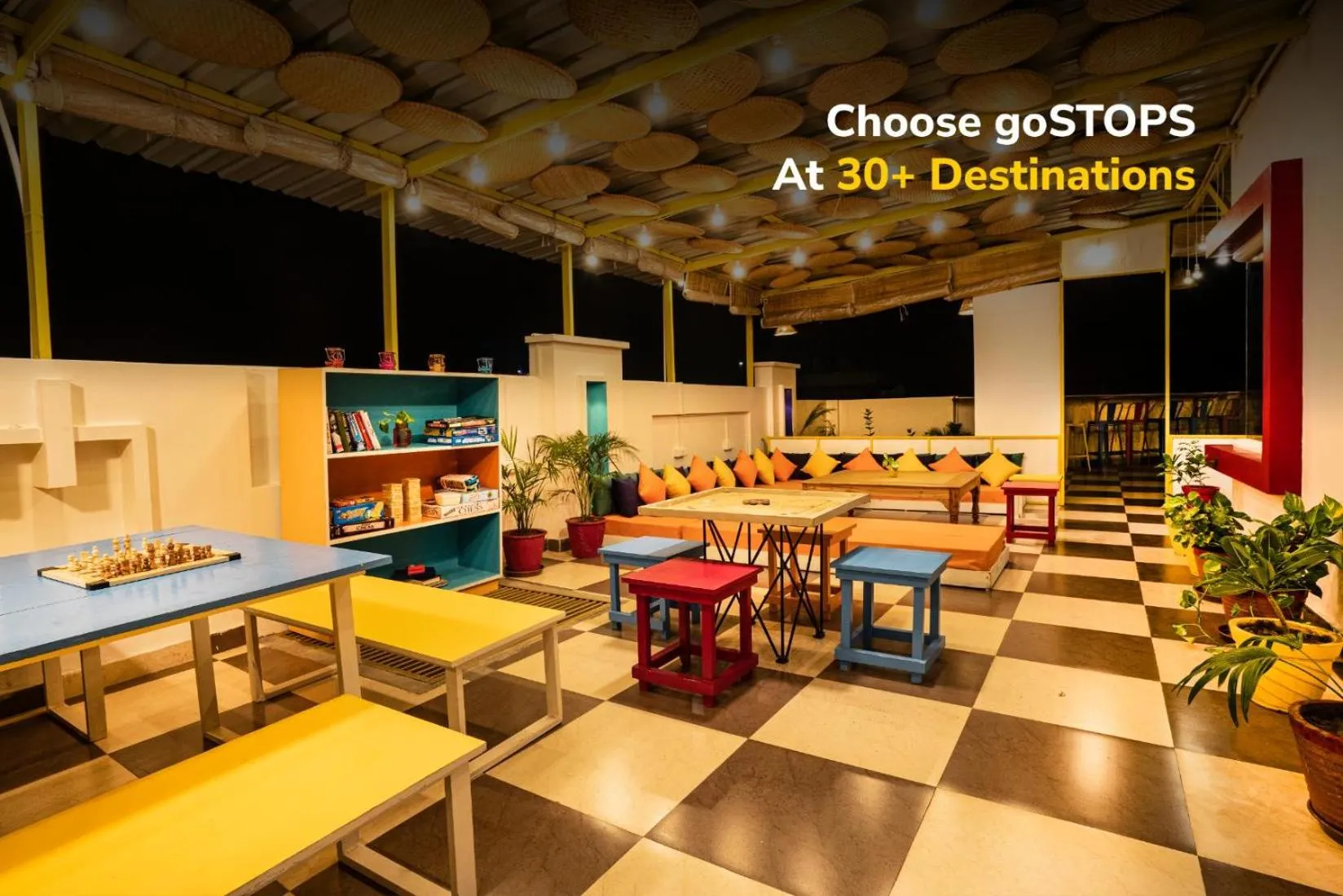 Seating area in goSTOPS Amritsar, Chatiwind Gate