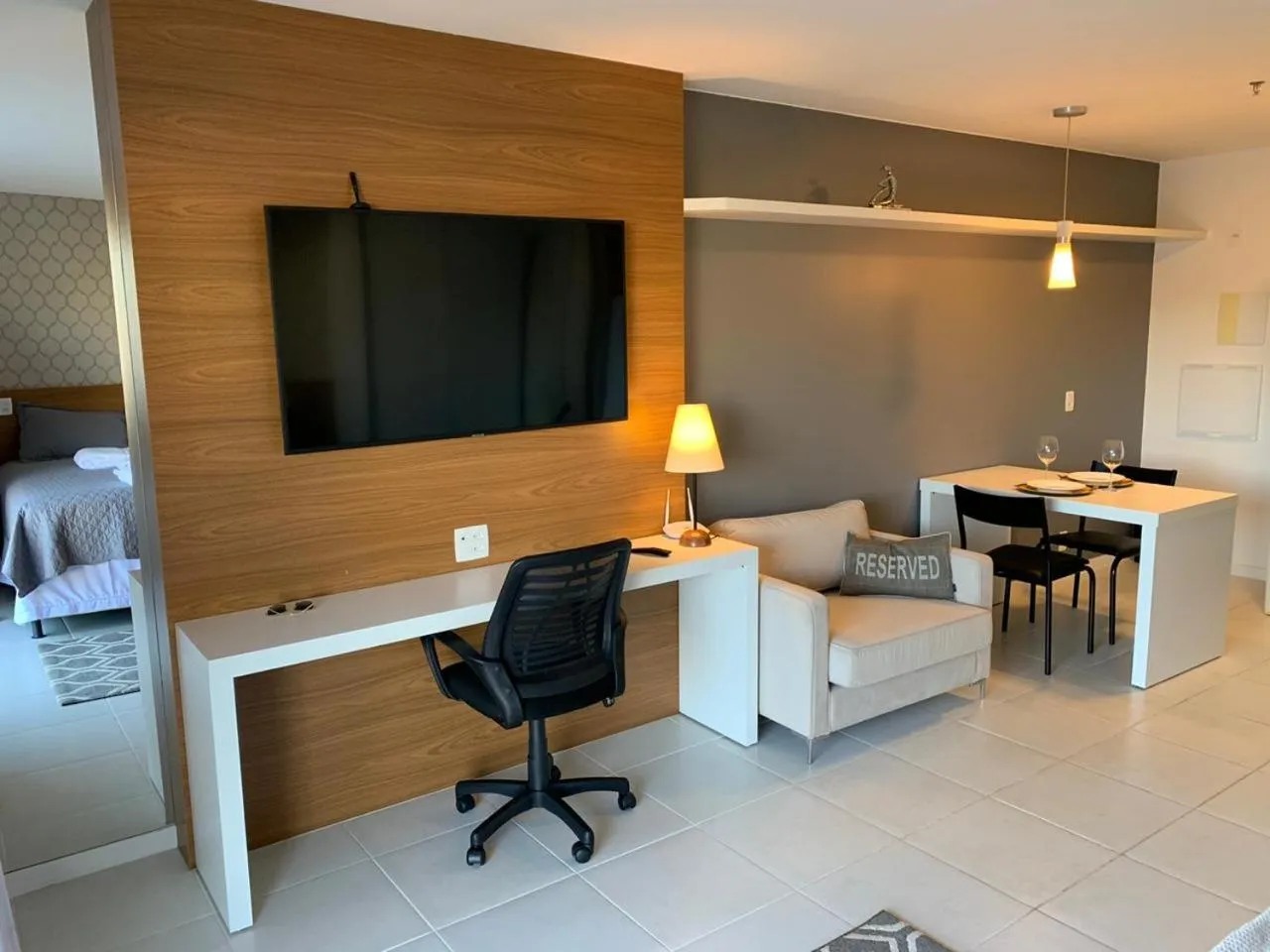 TV and multimedia in Flat Vision Executivo Premium By Rei dos Flats