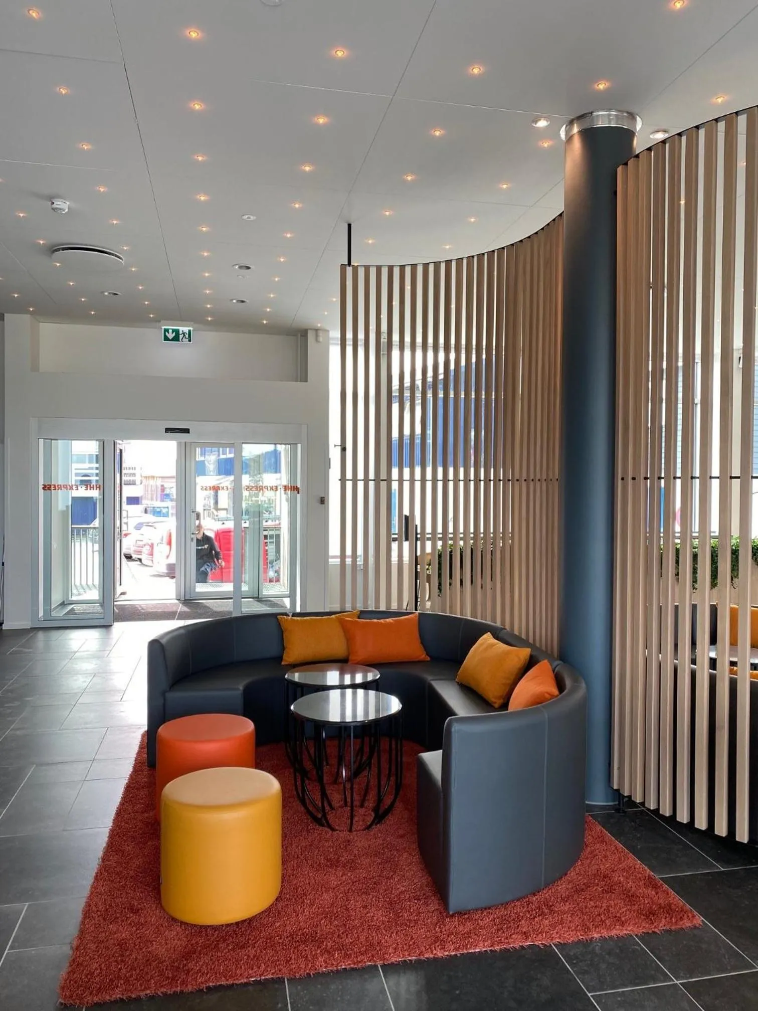 Seating area in HHE Express