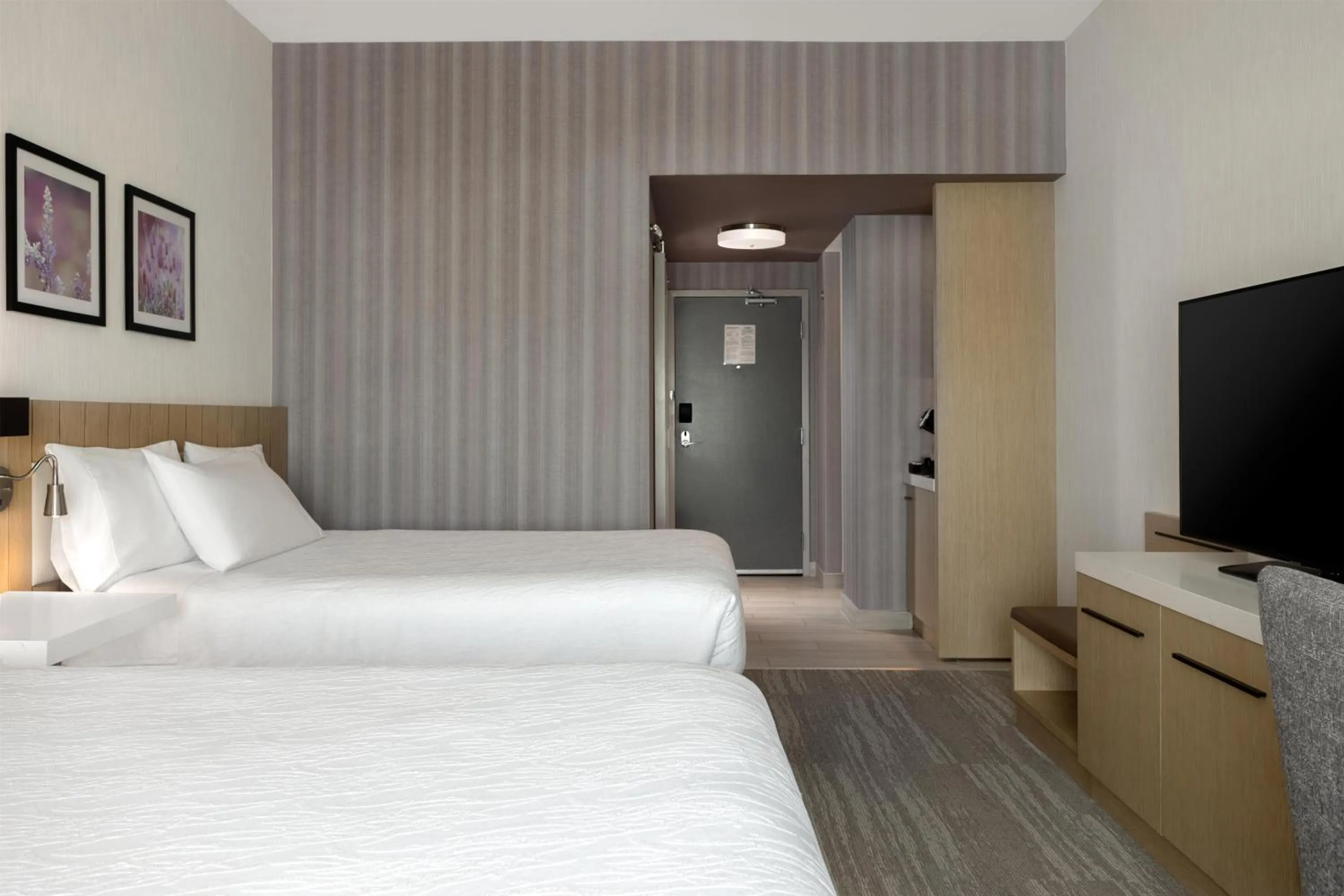 Bed in Hilton Garden Inn Sudbury, Ontario, Canada