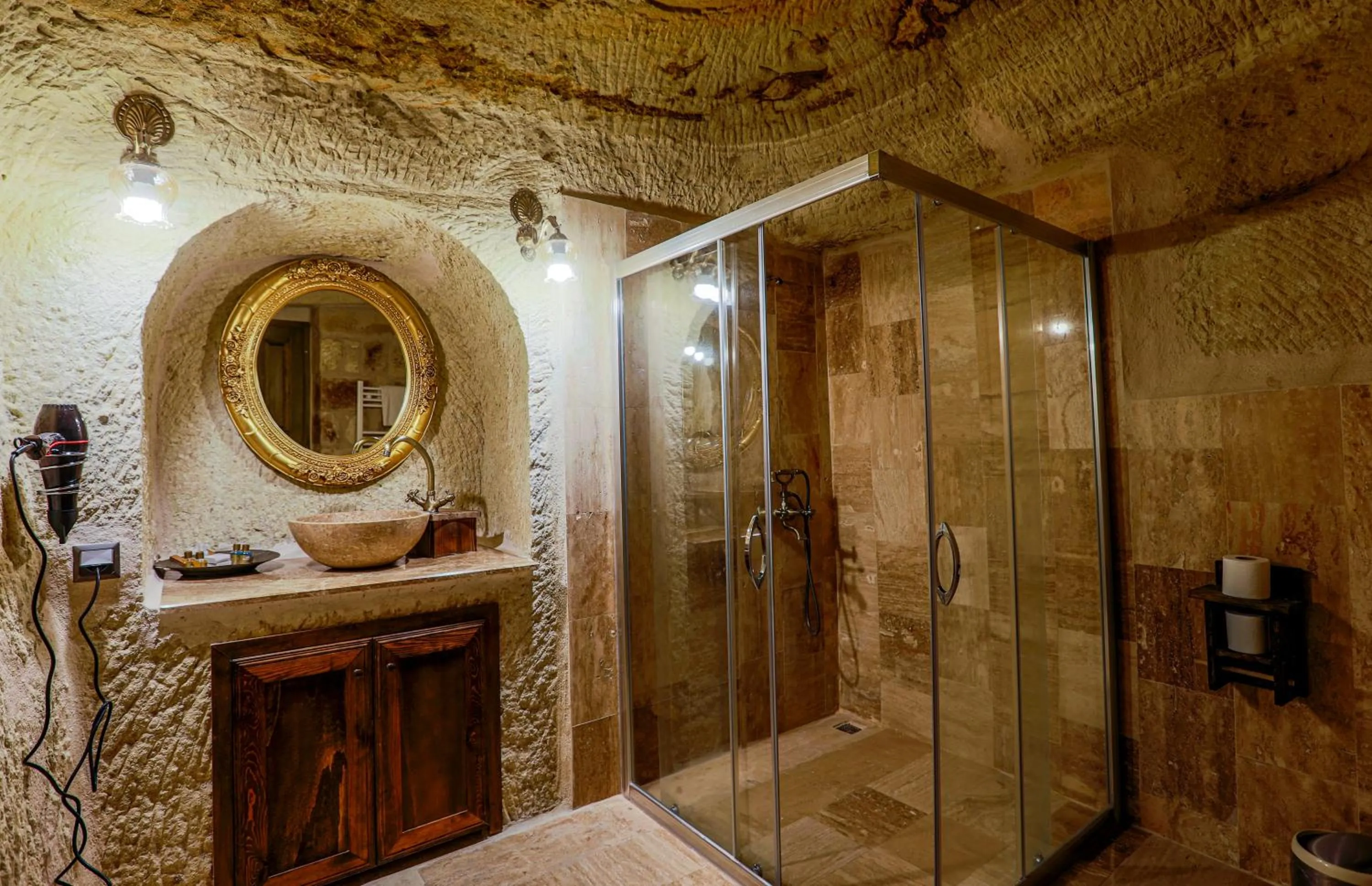 Shower in Casia Cave Suites