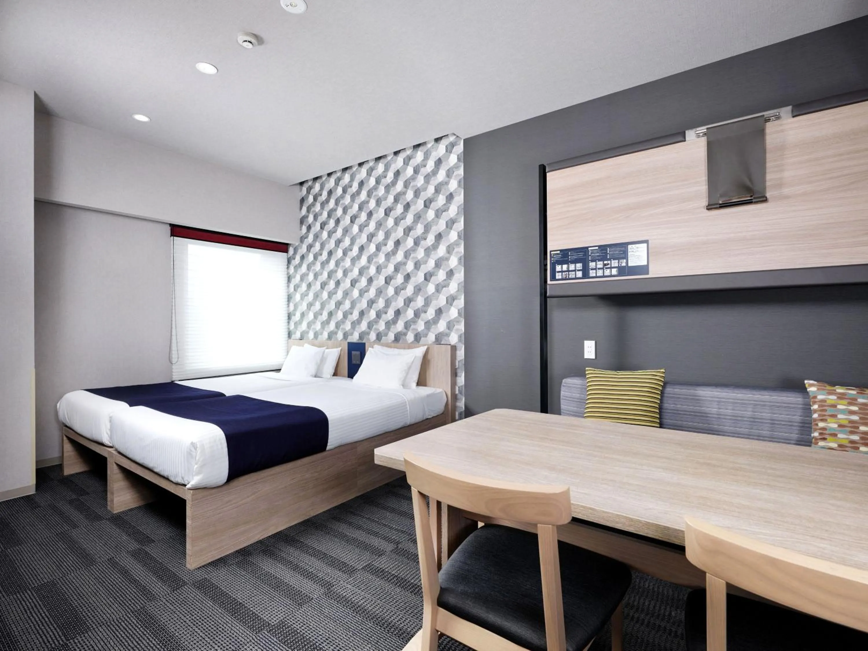 Living room, Bed in MONday Apart Ueno Shinokachimachi