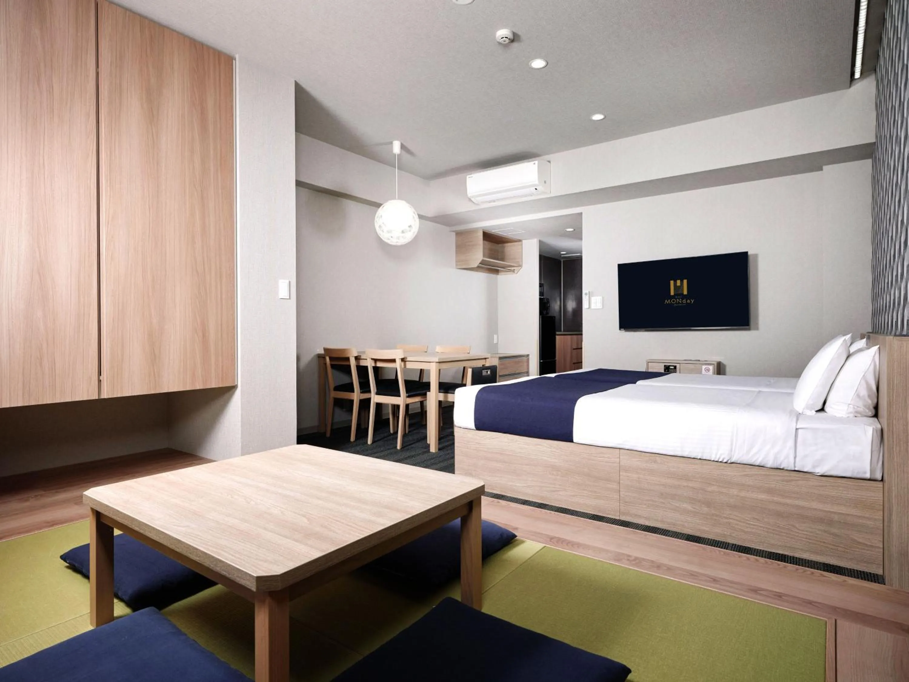 Living room, Bed in MONday Apart Ueno Shinokachimachi