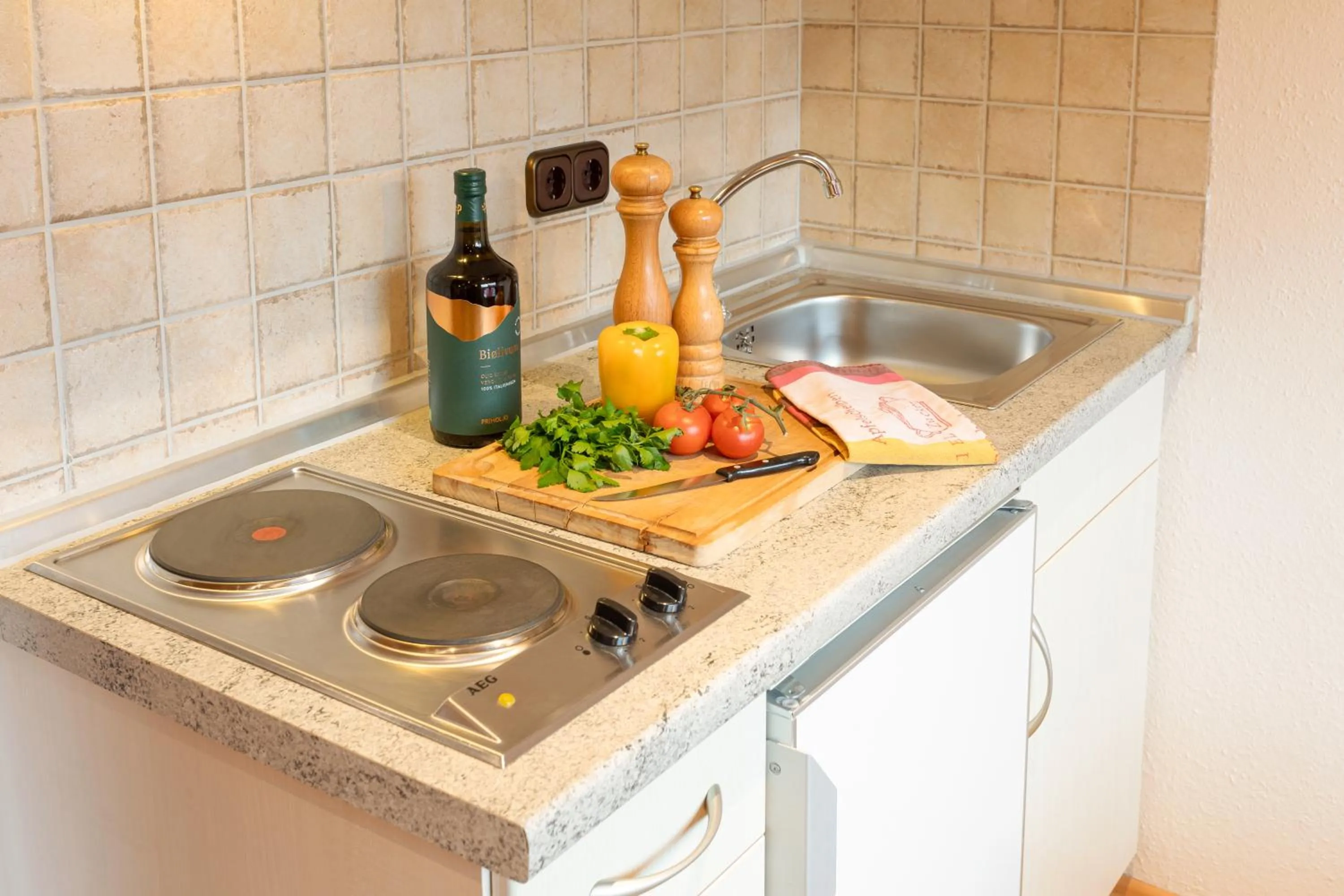 Kitchen or kitchenette in Familien- und Wellnesshotel "Landhaus Viktoria"
