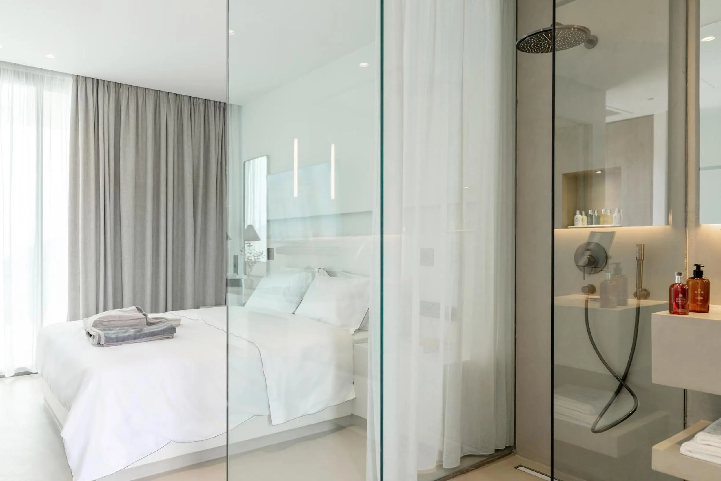 Shower, Bed in Domes White Coast Milos, Adults Only