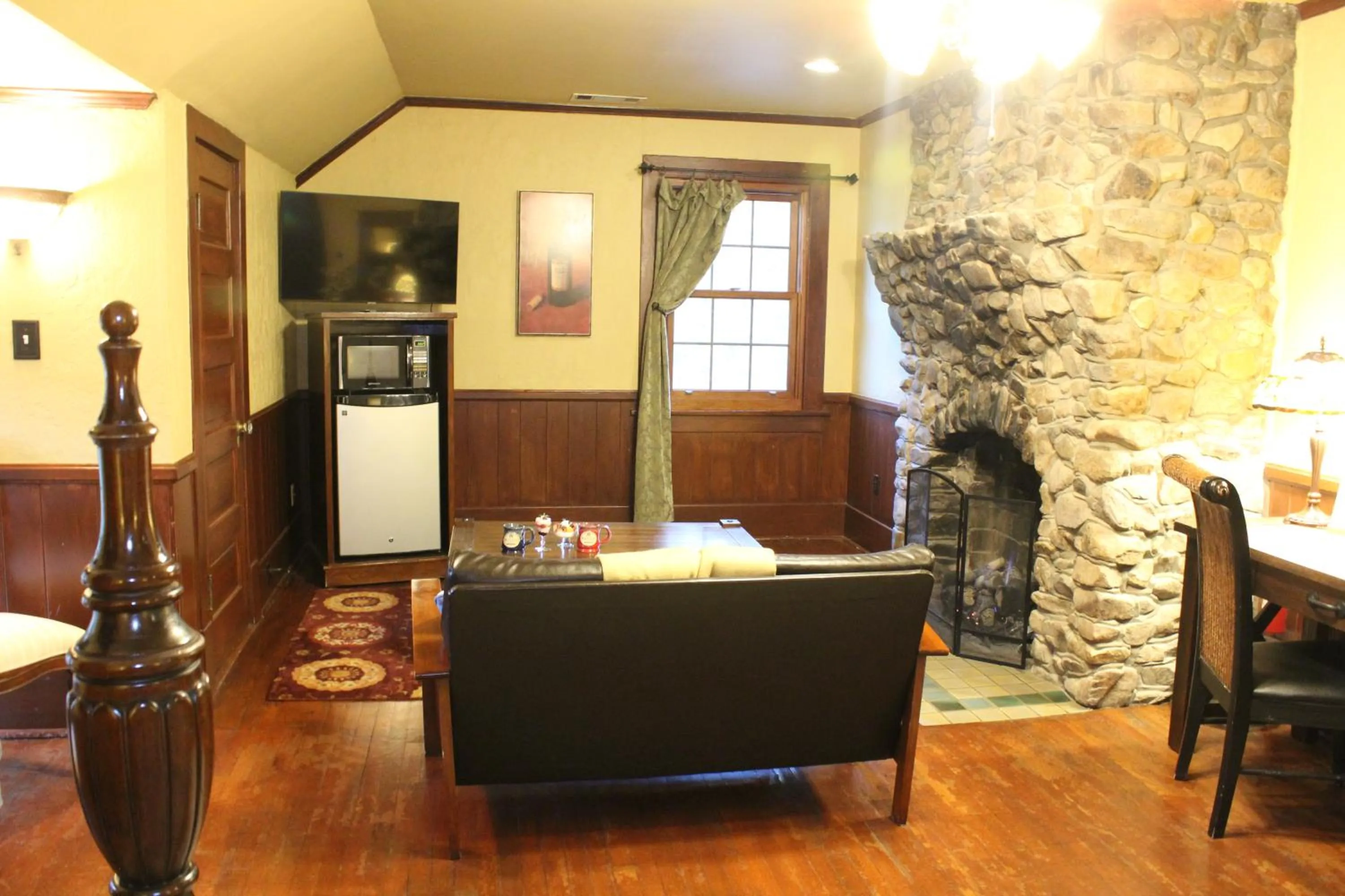 fireplace in Hilltop Manor B&B