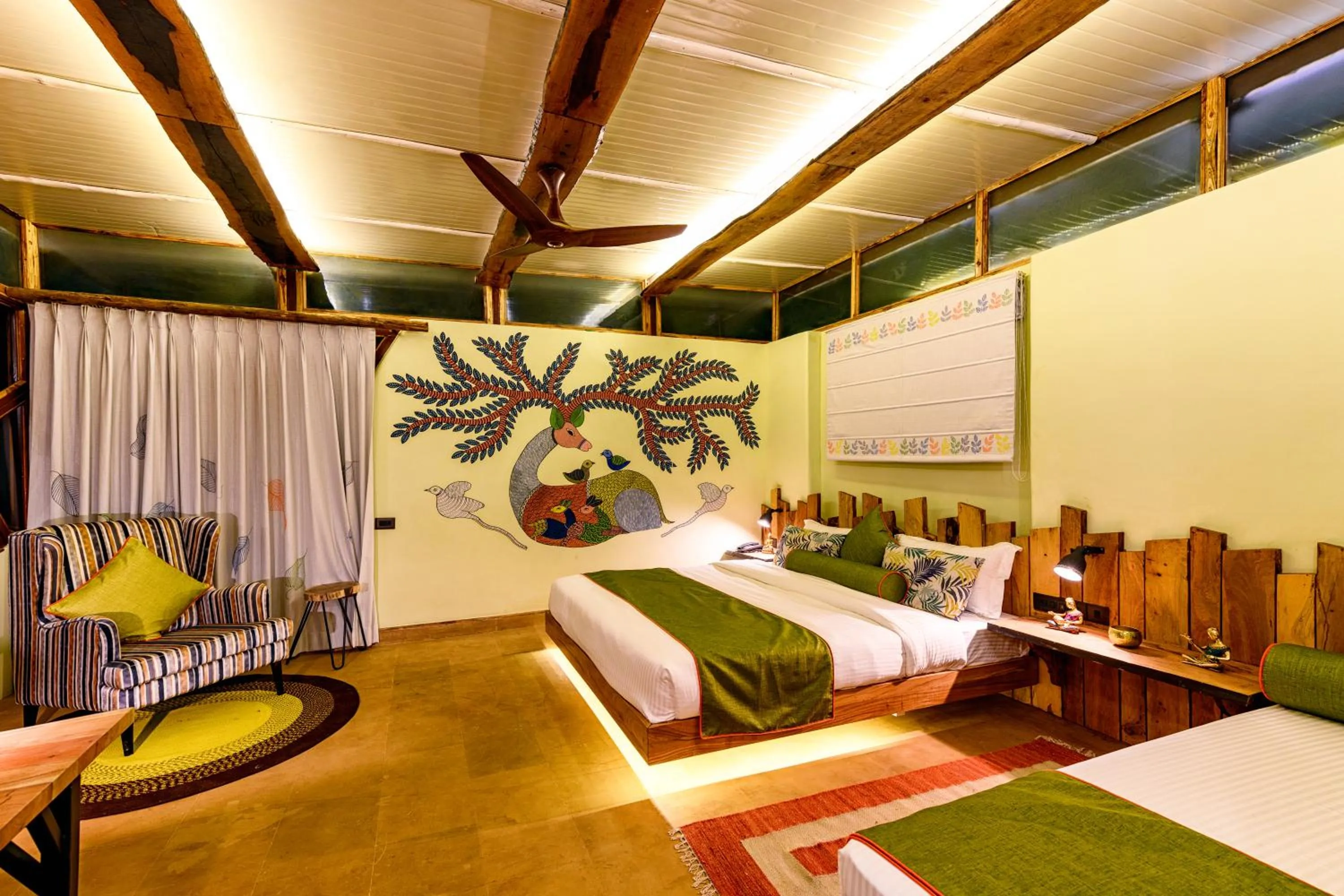 Bed in Kanha Jungle Camp