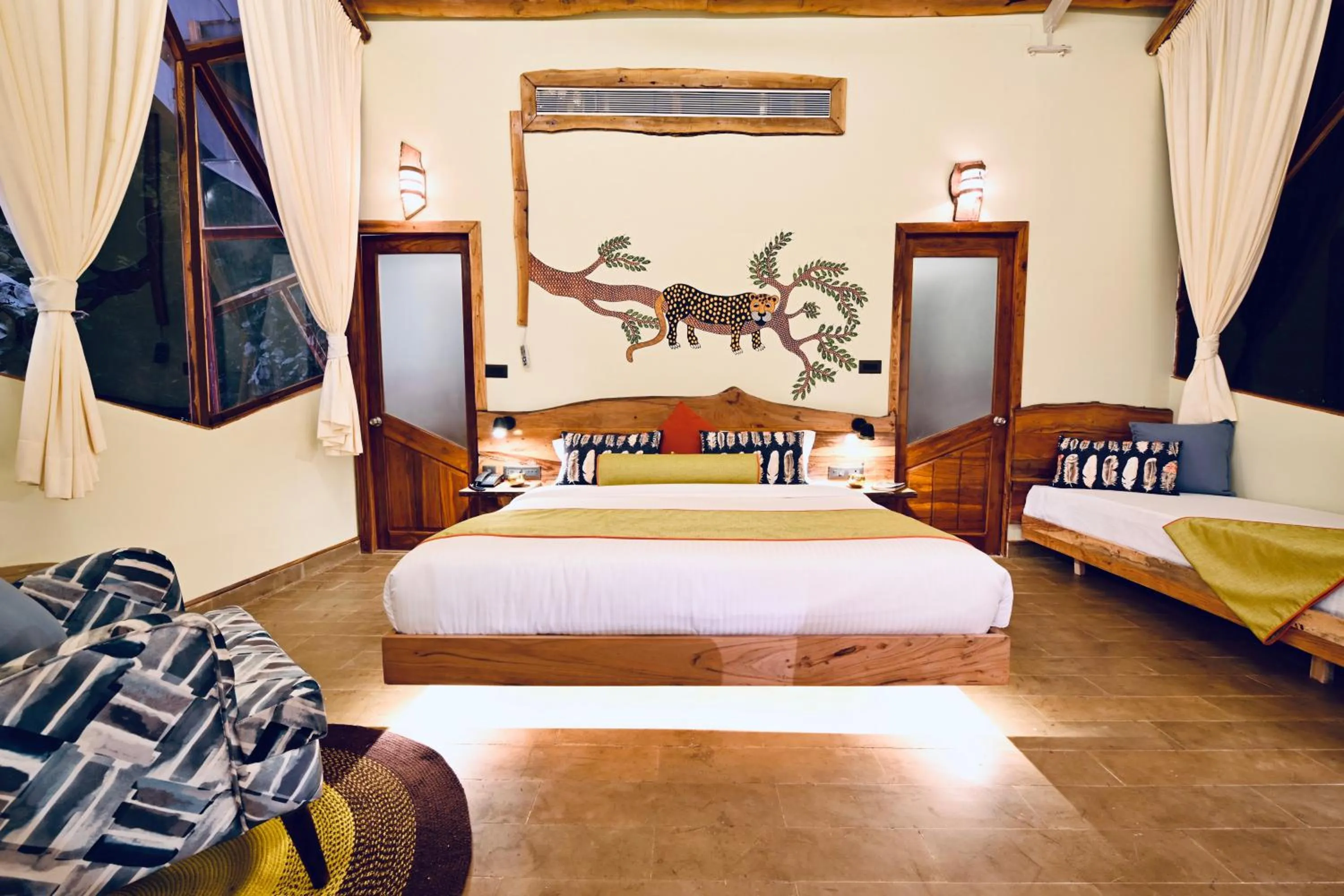 Photo of the whole room, Bed in Kanha Jungle Camp
