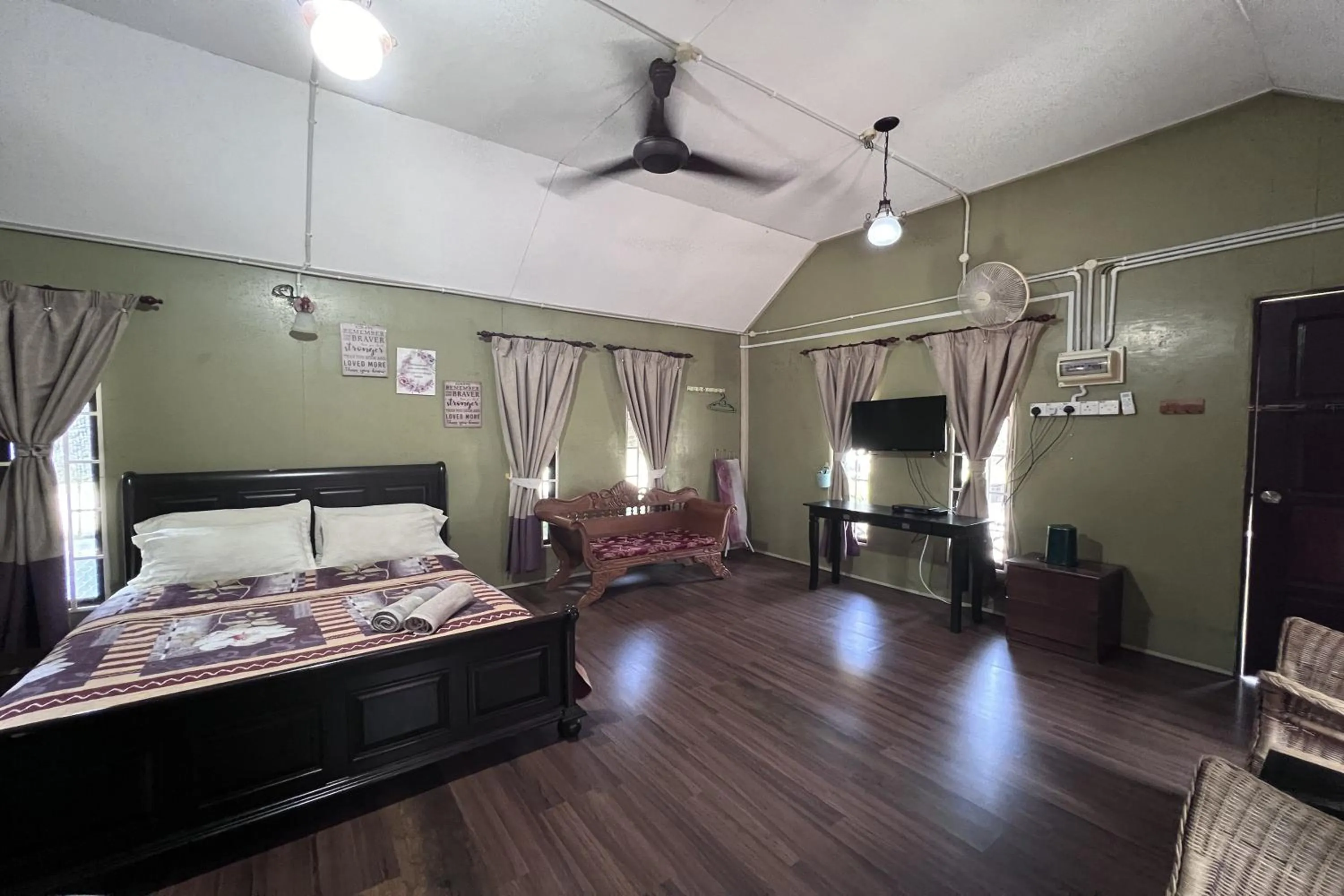 Bedroom, Bed in Nurbayu Chalet, Kemaman