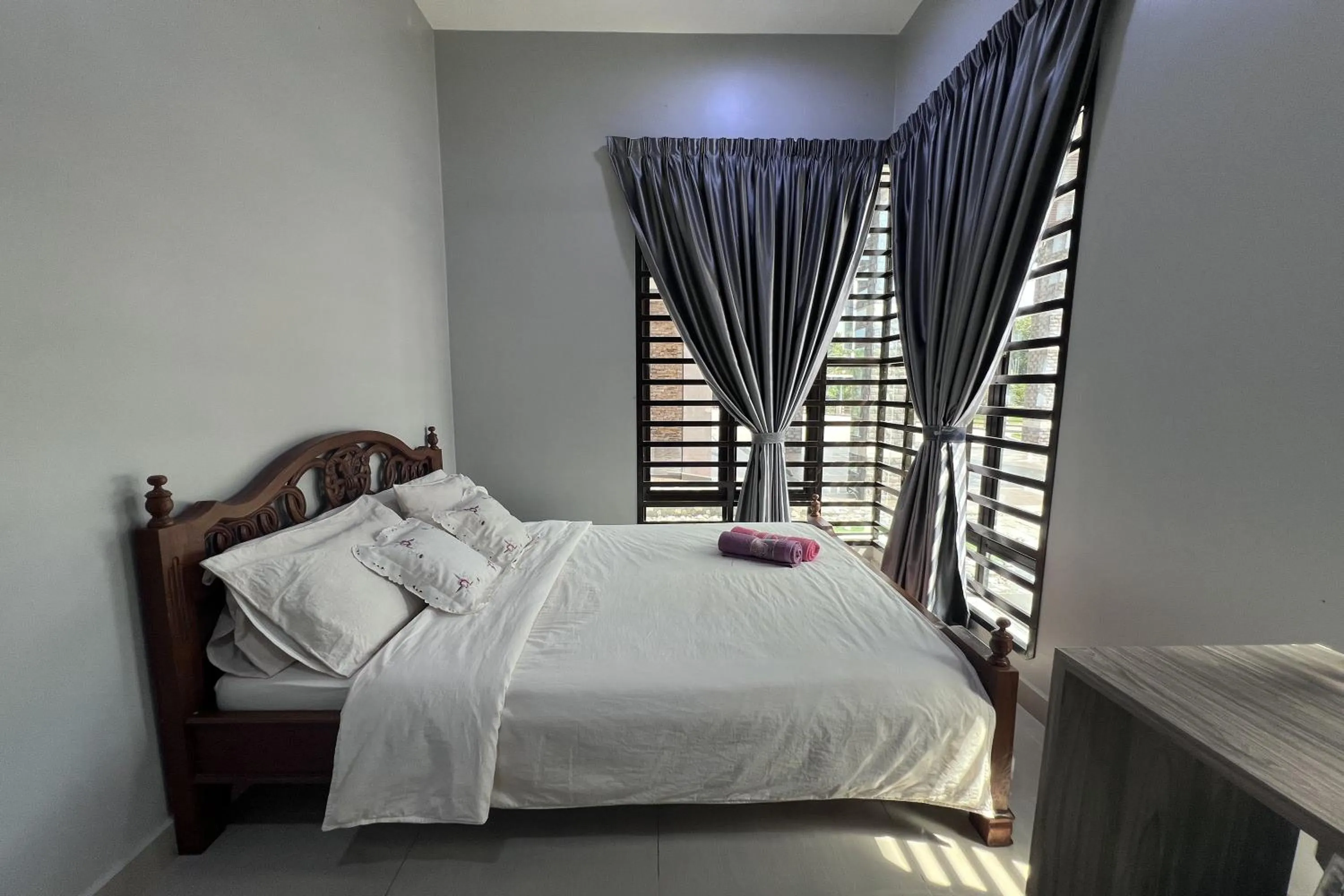 Bedroom, Bed in Nurbayu Chalet, Kemaman