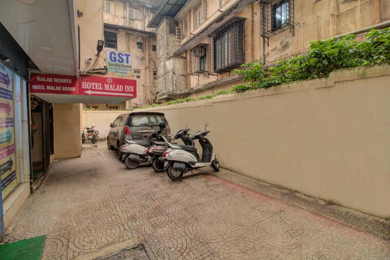 Parking in Hotel Malad Inn opposite Malad Railway Station