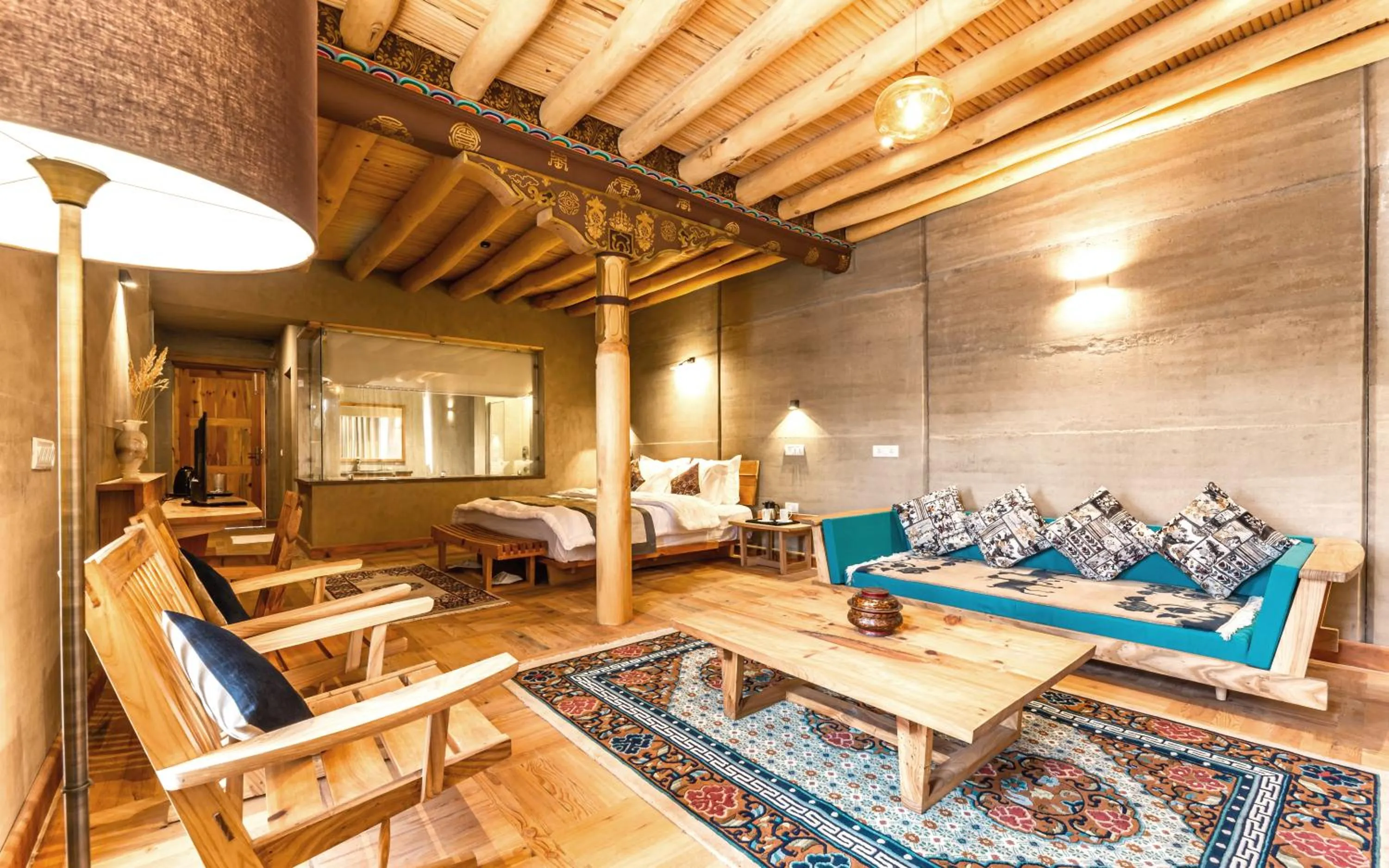 Living room in Ladakh Eco Resort