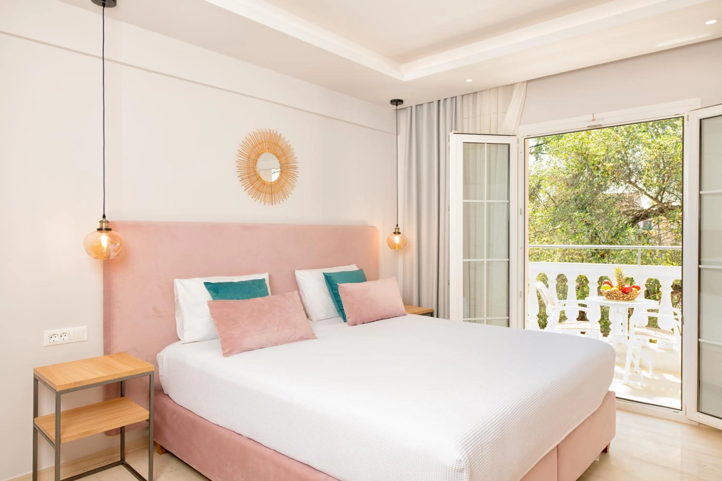 Bed in KORINA APART HOTEL KAVOS