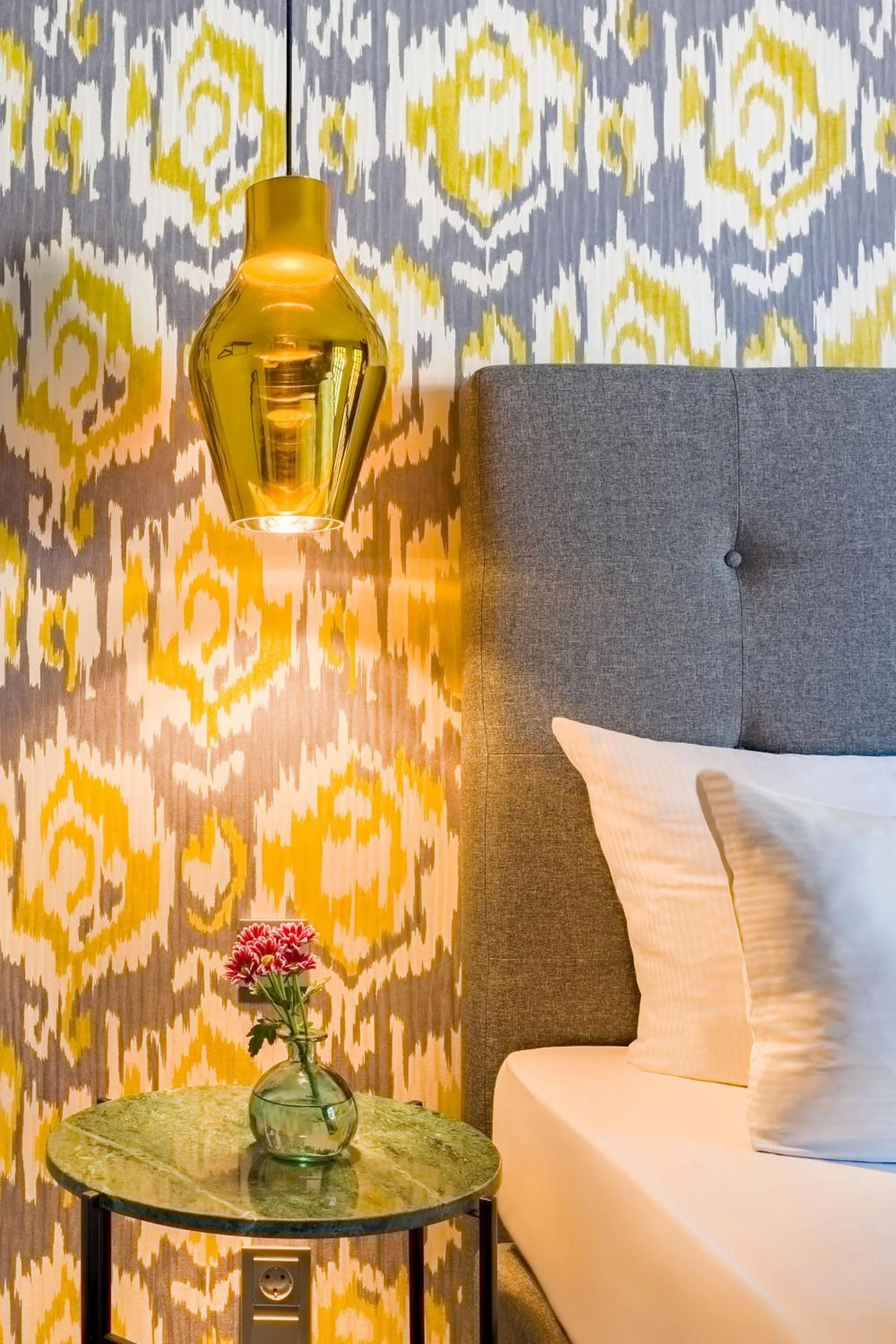 Decorative detail, Bed in rugs HOTEL Köln