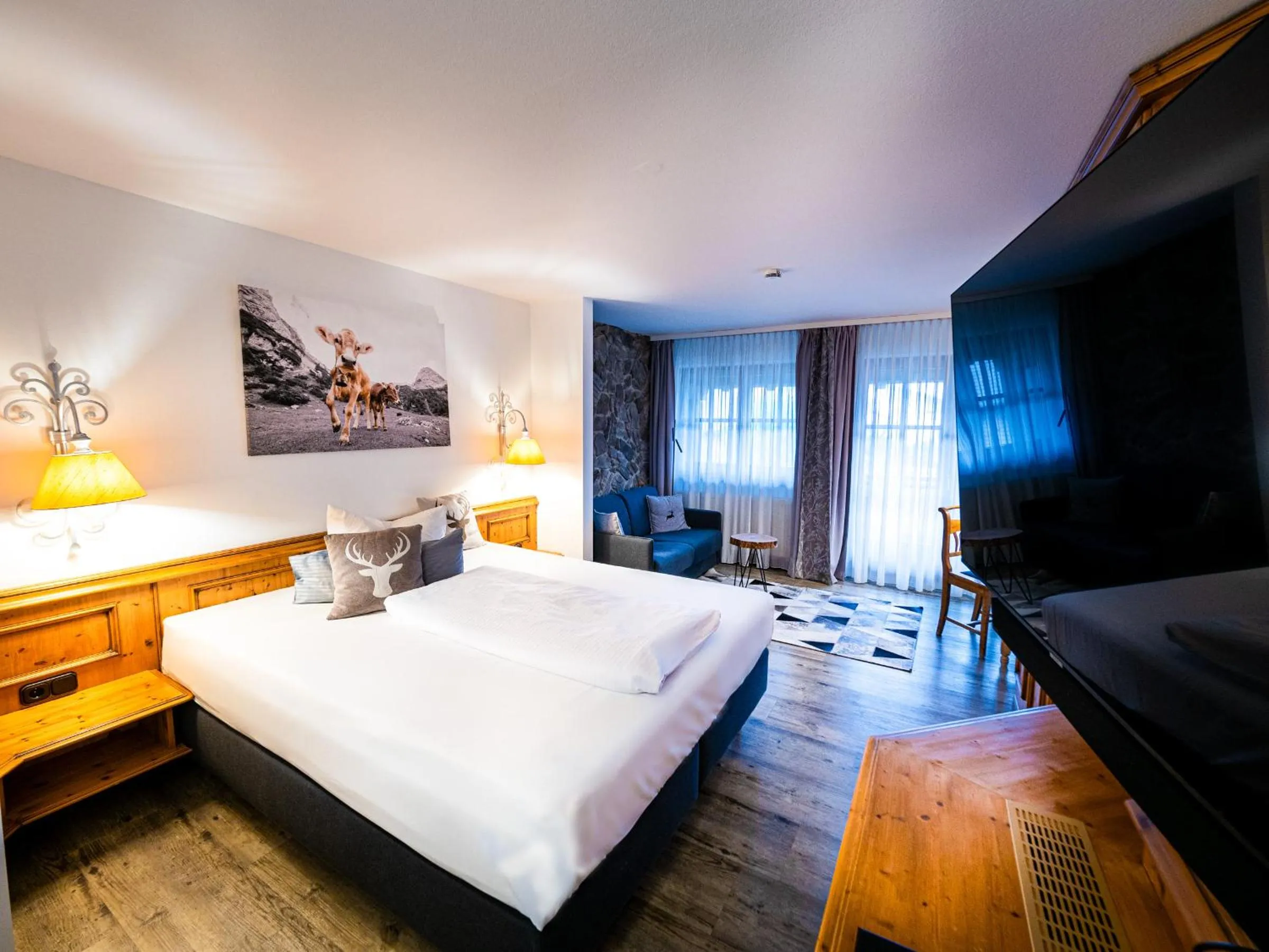 Photo of the whole room, Bed in Mäsers Allgäuherz