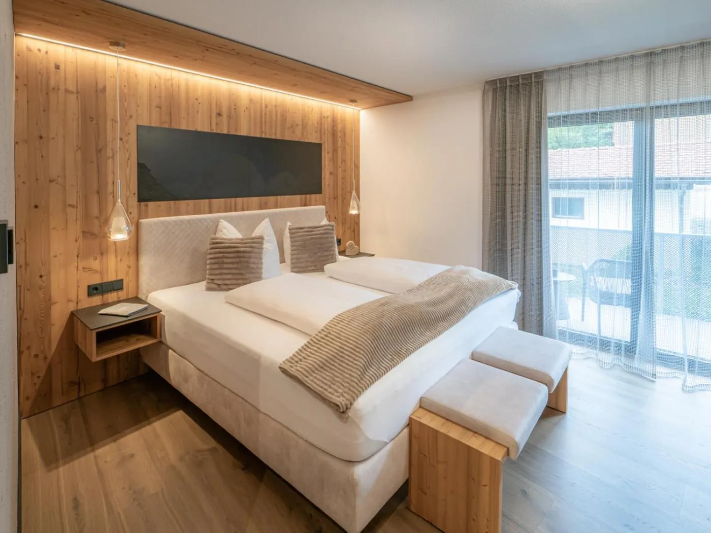 Photo of the whole room, Bed in Mäsers Allgäuherz