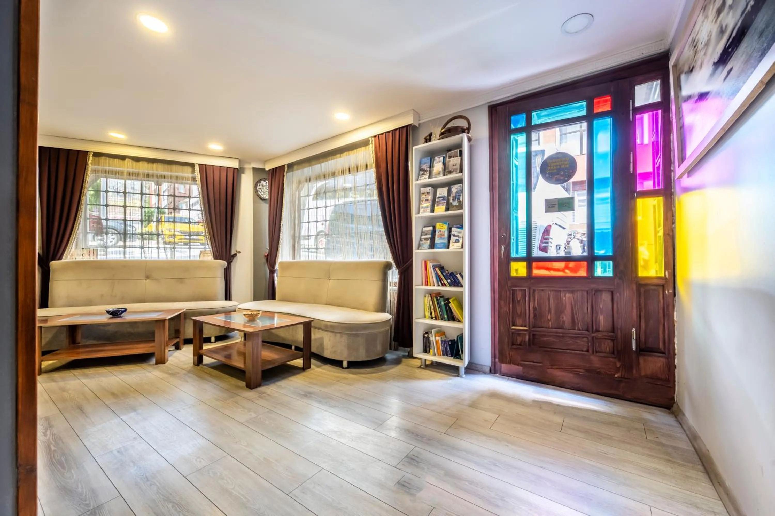 Seating area in Rose Bouquets Hotel