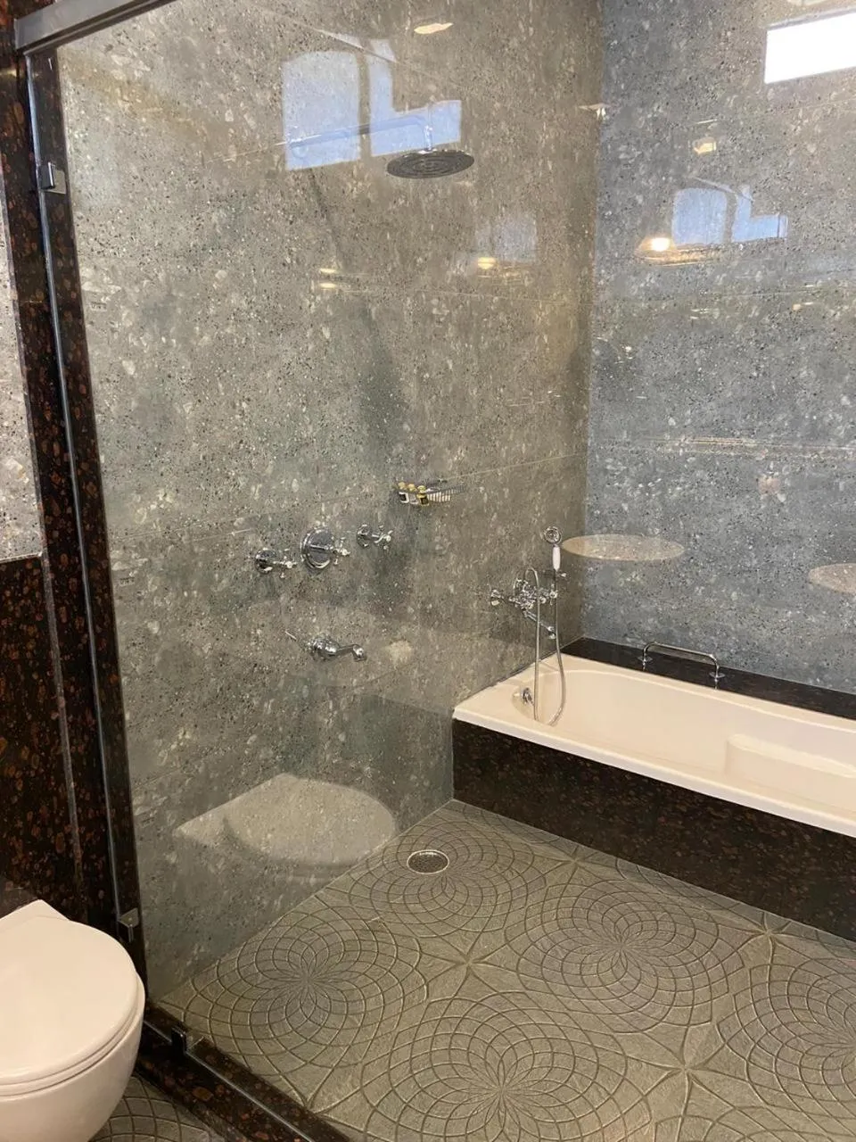 Shower in Umaid Farm Resort- A Legancy Vintage Stay In Jaipur